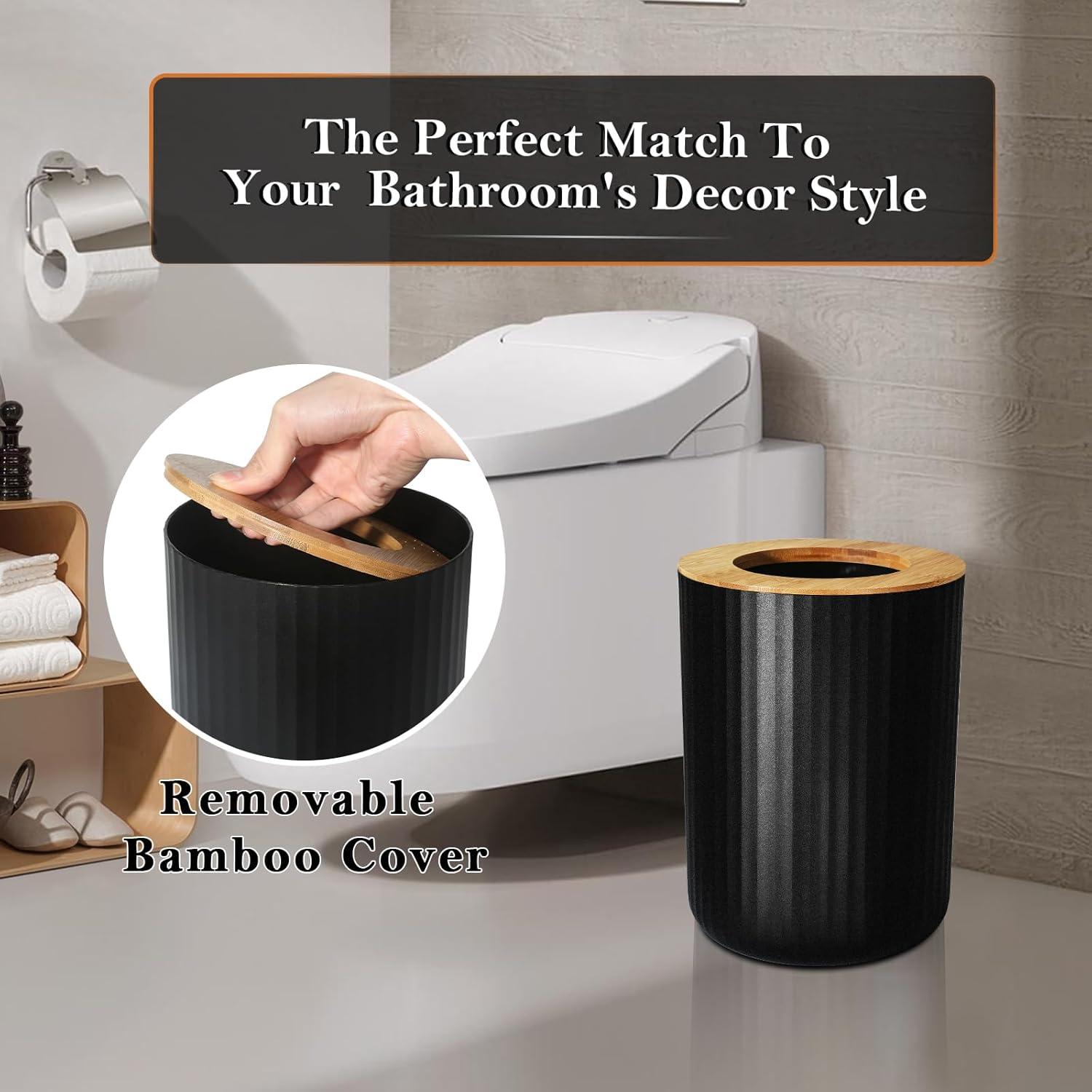 Home-Complete 6-Piece Complete Bathroom Accessories Set (Black)