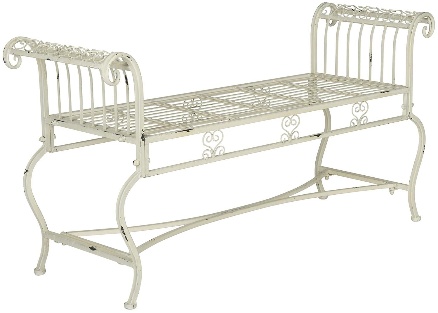 Brielle Bench - Outdoor - PAT5004 - Antique White - Safavieh