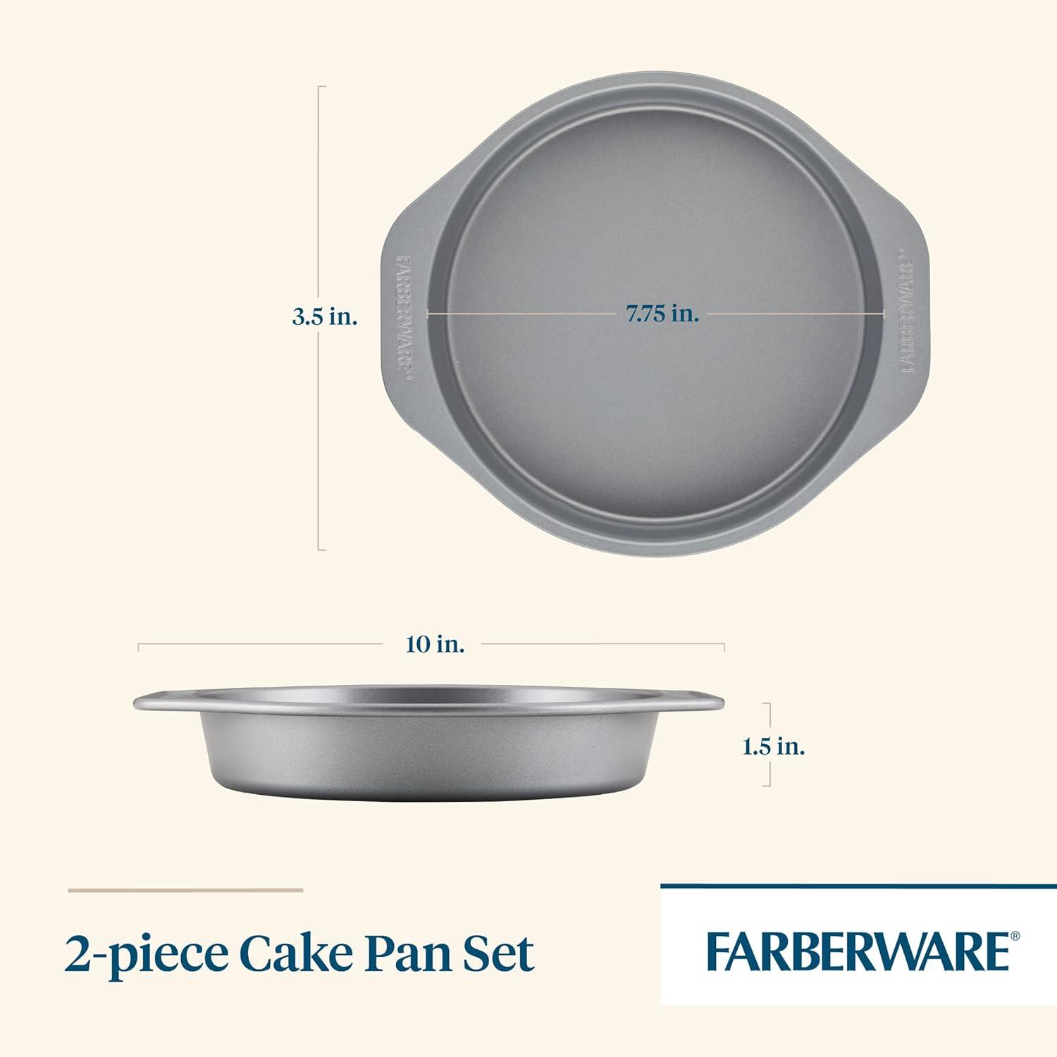 Gray Nonstick Insulated Round Cake Pan Set, 8-Inch, 2-Piece