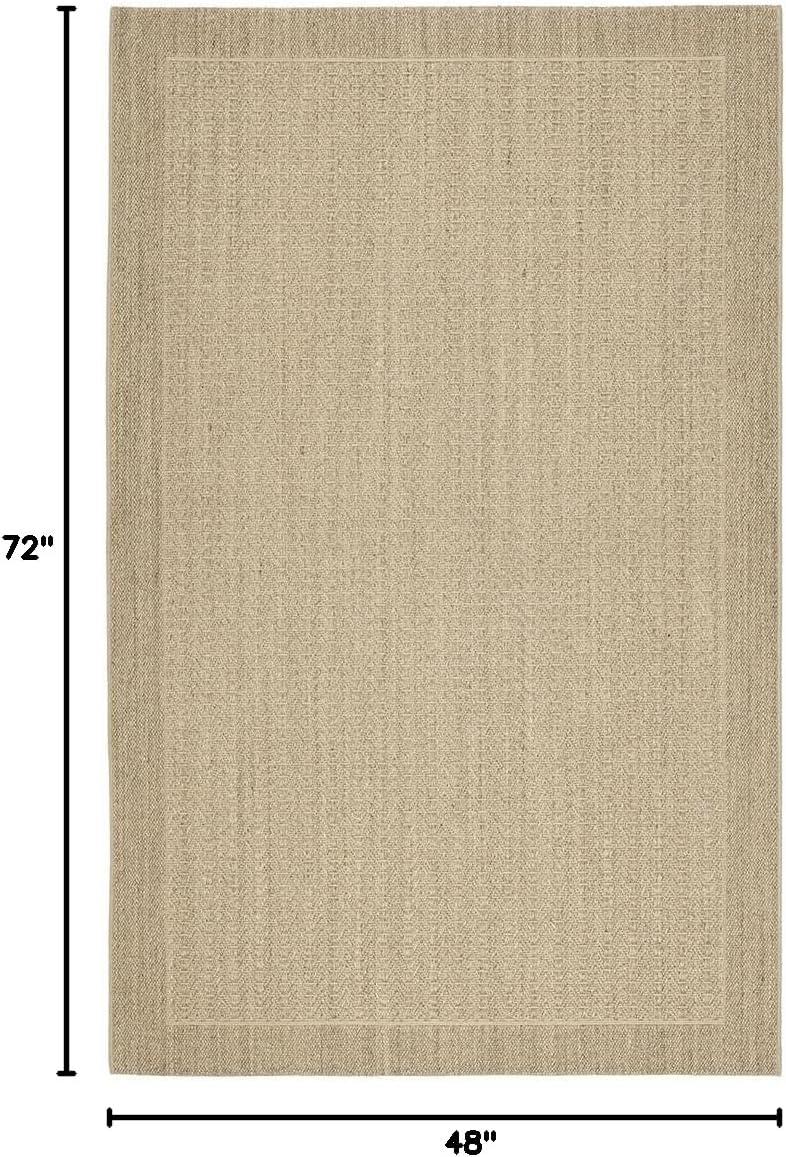 Huxley Sisal PAB321 Power Loomed, Jacquard Weave Indoor Accent Rug - 4'x6' - Desert Sand - Safavieh
