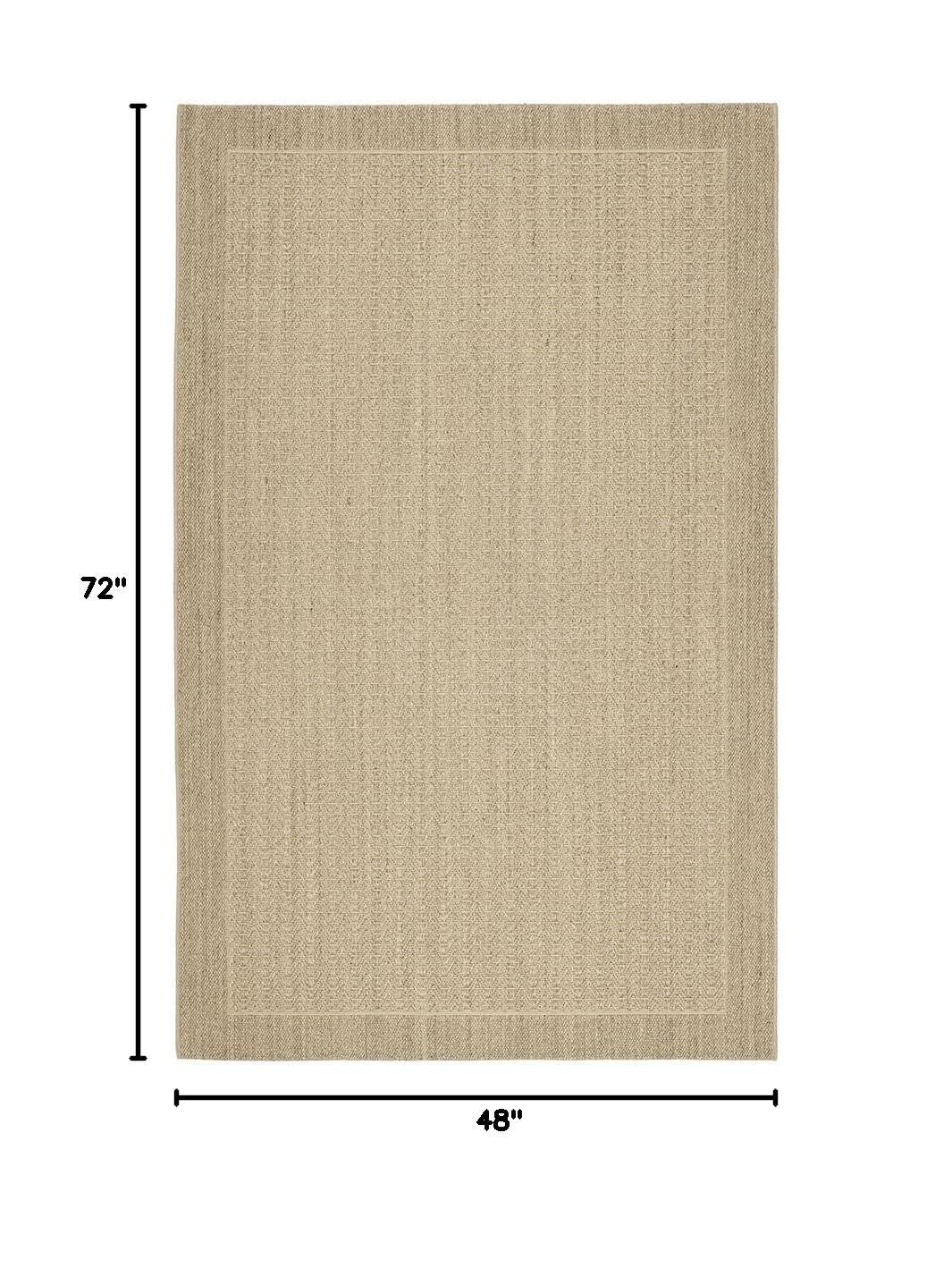 Huxley Sisal PAB321 Power Loomed, Jacquard Weave Indoor Accent Rug - 4'x6' - Desert Sand - Safavieh