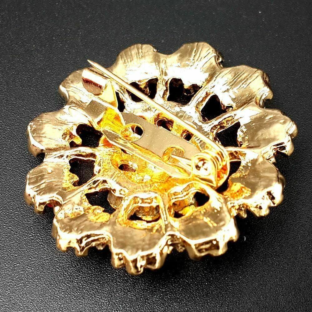 The Perfect Part Pack of 24 Rhinestone Crystal Flower Brooch Pins, Vintage Jewelry Colorful Crystal Flower Brooches for Women