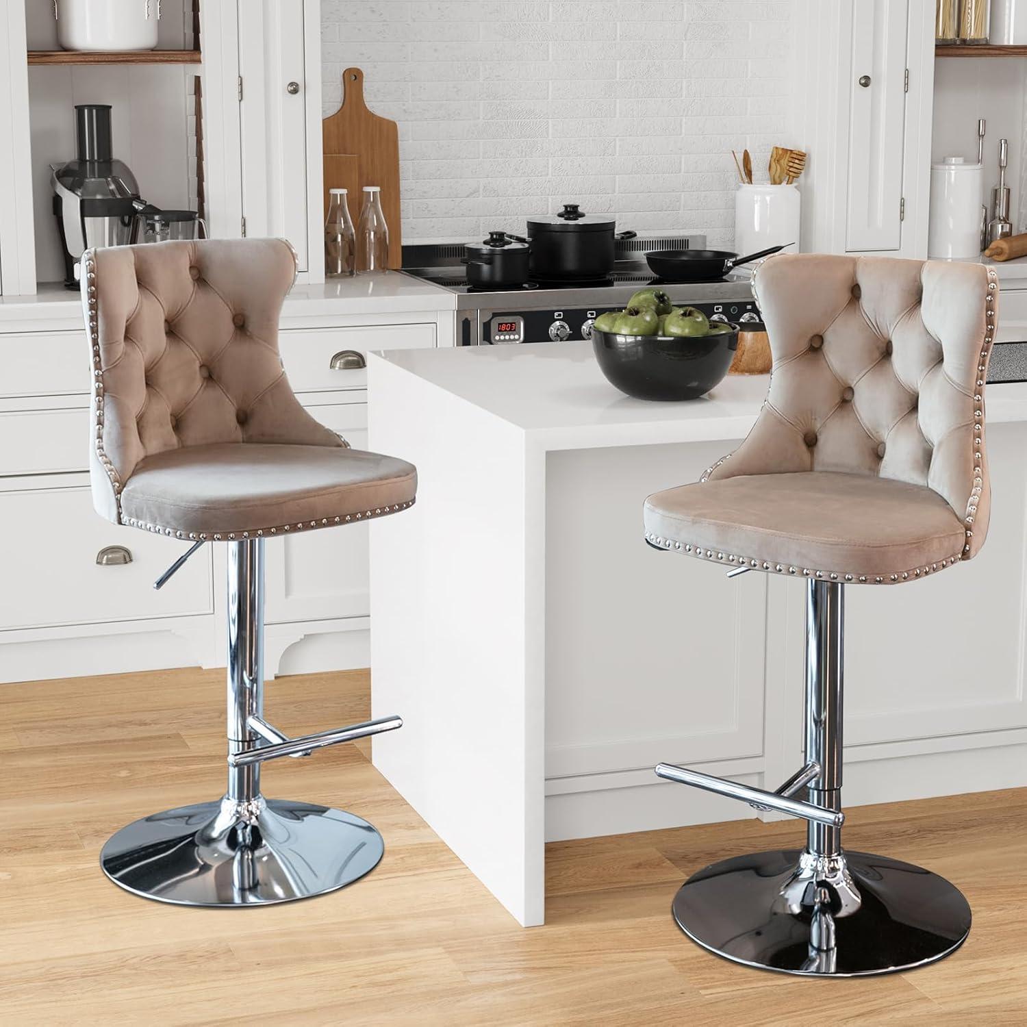 Julias Swivel Upholstered Adjustable Height Counter Stool (Set of 2)