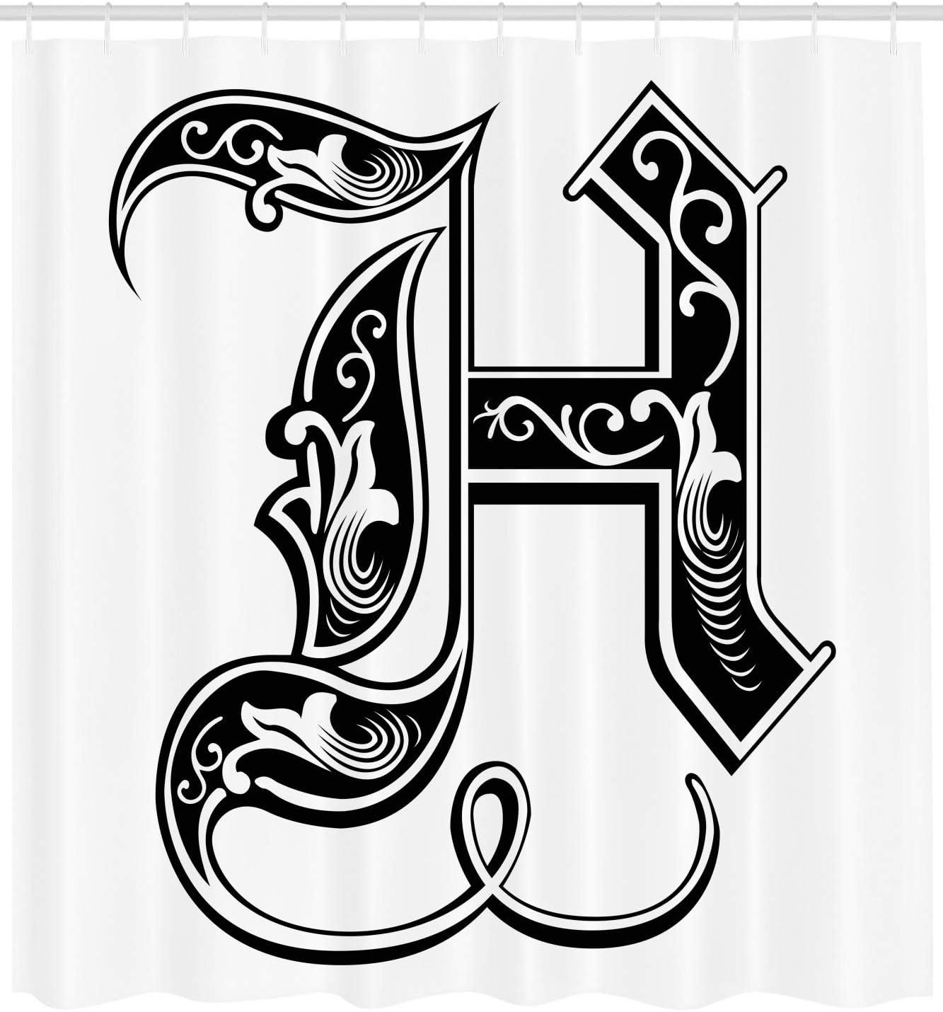 Ambesonne Aqua Shower Curtain, Line Stripes Bold and Thin, 69"Wx75"L, Seafoam White