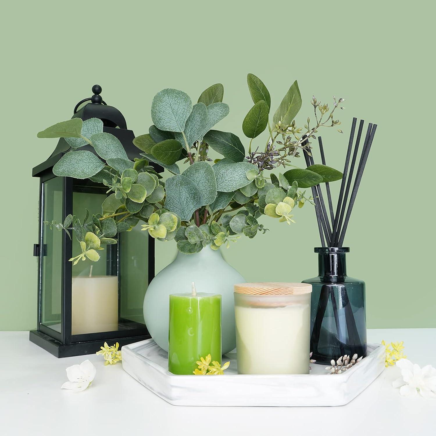 ToccoLeggero 10 Pcs Mixed Eucalyptus Leaves Stems Bulk Artificial Silver Dollar Picks Faux Branches For Vase Bouquets Floral Arrangement Wreath Farmhouse Rustic Greenery Decor