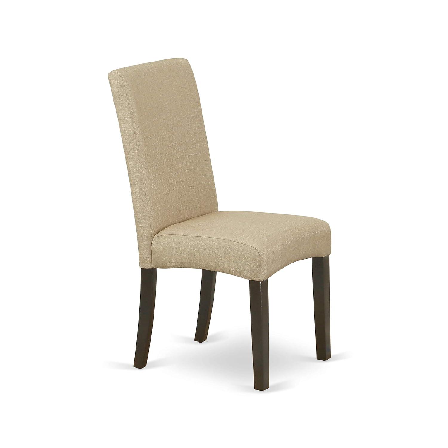 East West Furniture Driscol 39" Fabric Dining Chairs in Cappuccino (Set of 2)