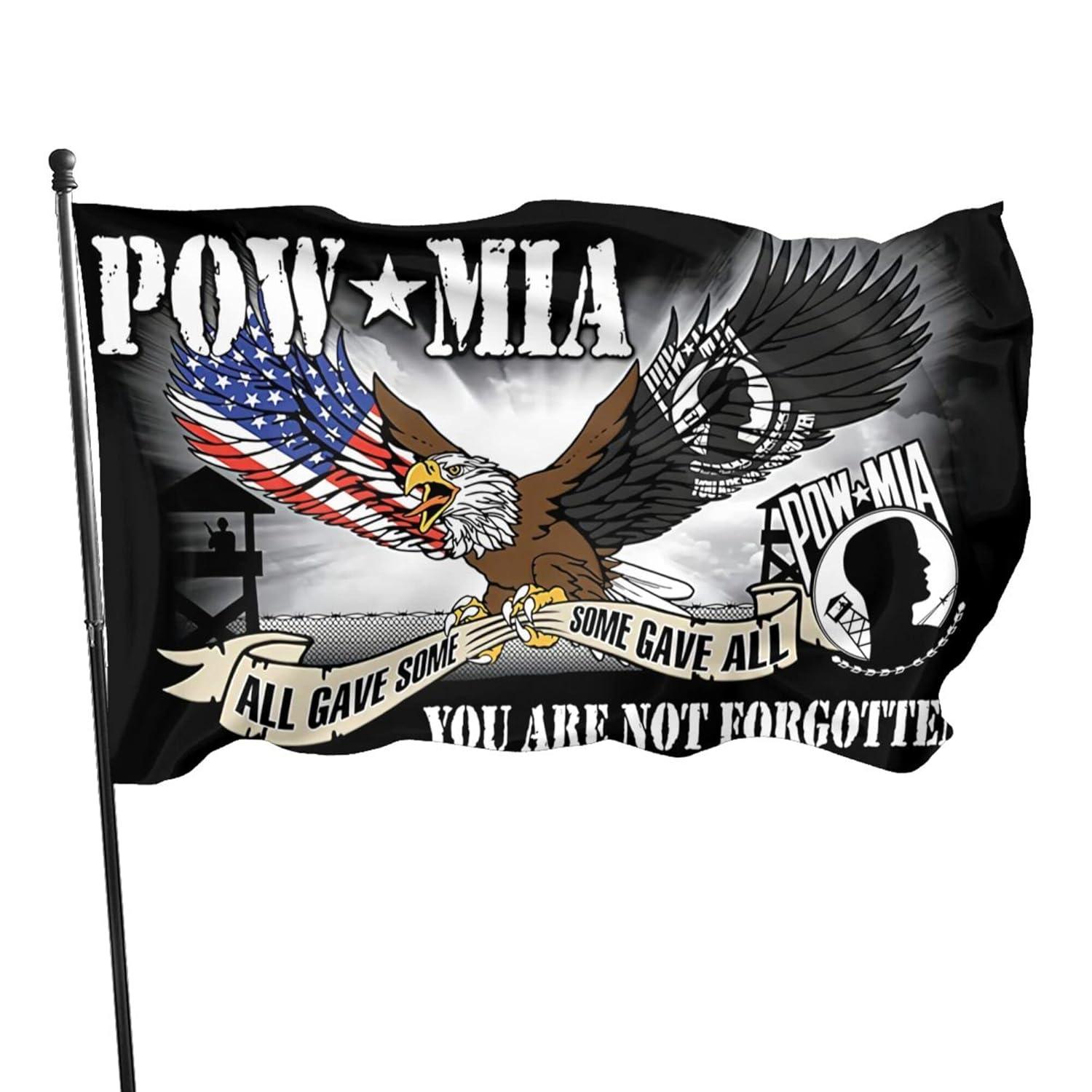 US American Pow Mia Eagle Flag 3x5 Outdoor- All Gave Some Some Gave All Flags Indoor Outdoor Banner