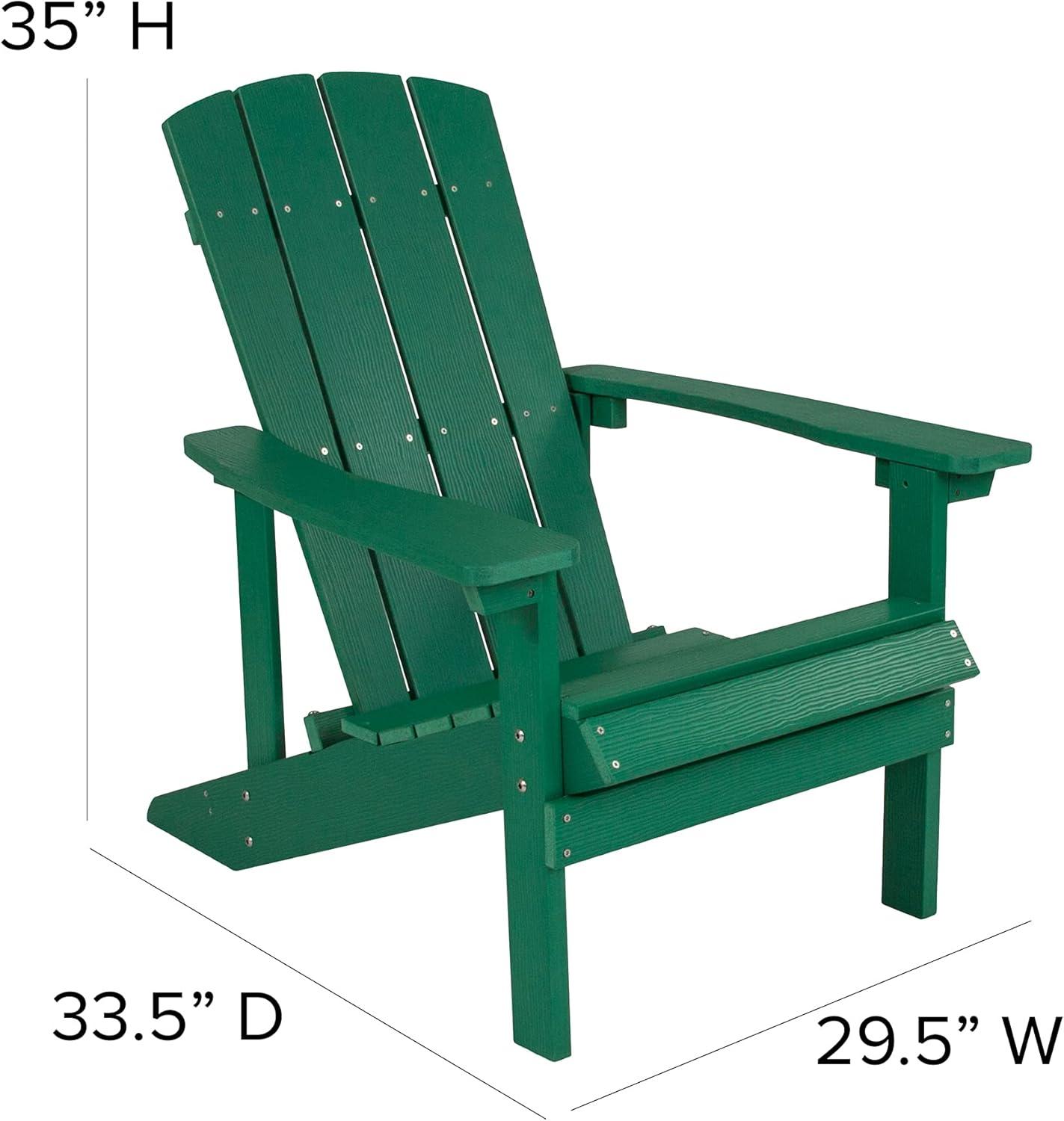 Flash Furniture Set of 2 Charlestown All-Weather Poly Resin Wood Adirondack Chairs