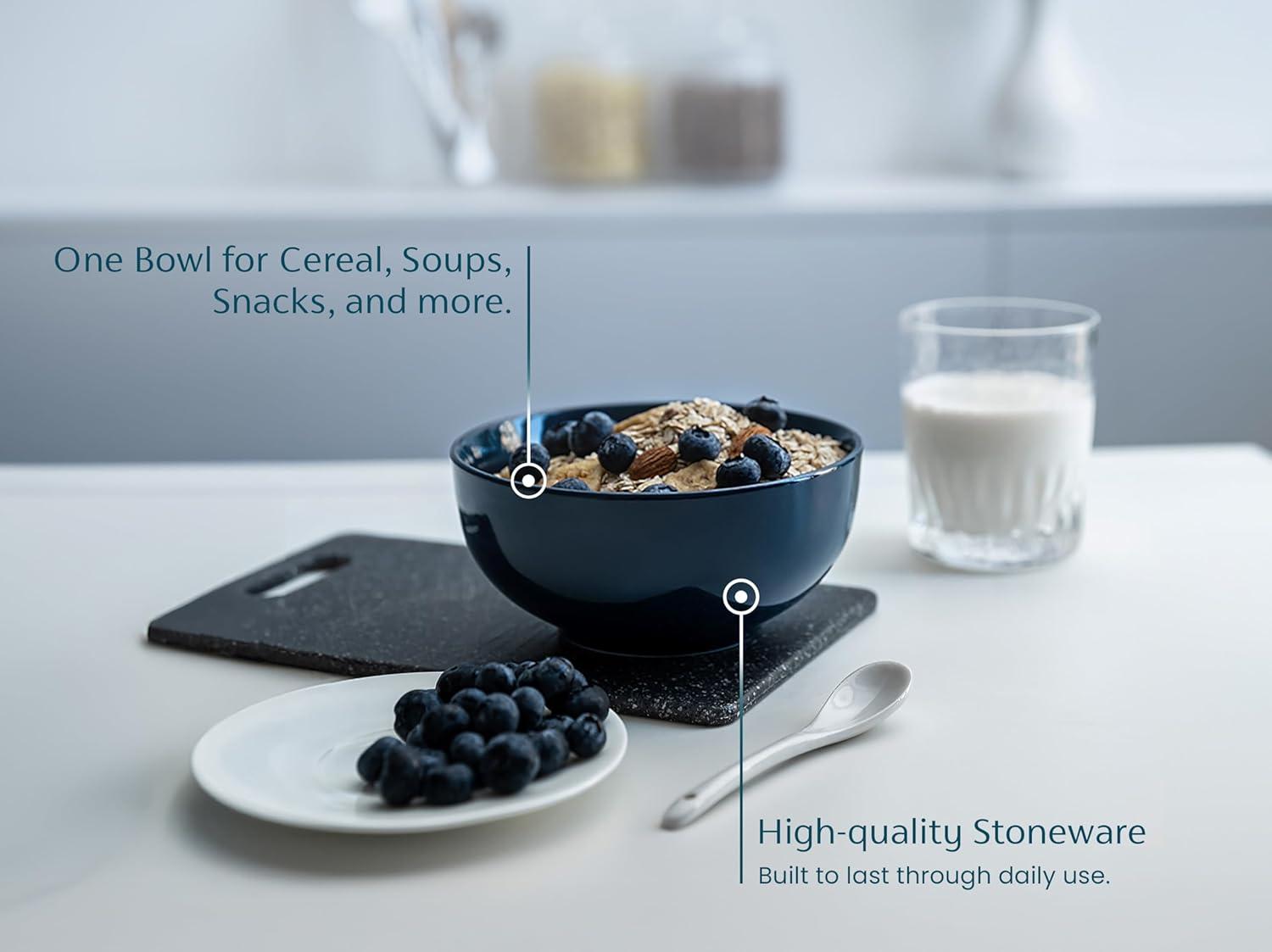 kook Kook Ceramic Cereal Bowls , 20 oz. (Set of 6)