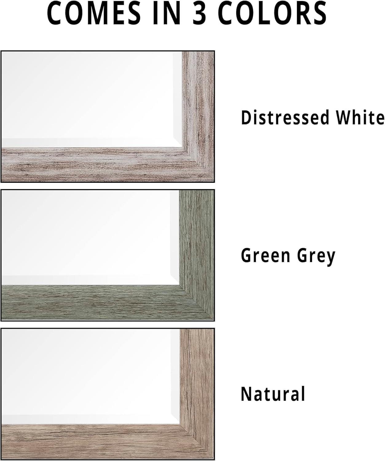 Highland Dunes Lindberg Rectangle Full Length Mirror, Faux Wood Farmhouse Mirror, Floor Mirror