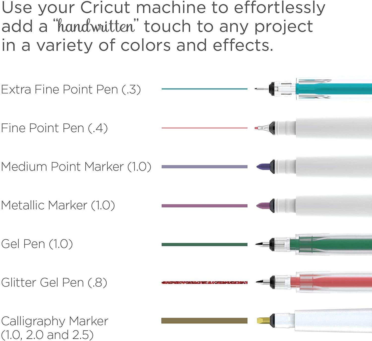 Cricut 5pc Black Calligraphy Variety Pen Set: Art & Stationery, 1.0mm Point, Non-Toxic, Assorted Pens, Office Supplies