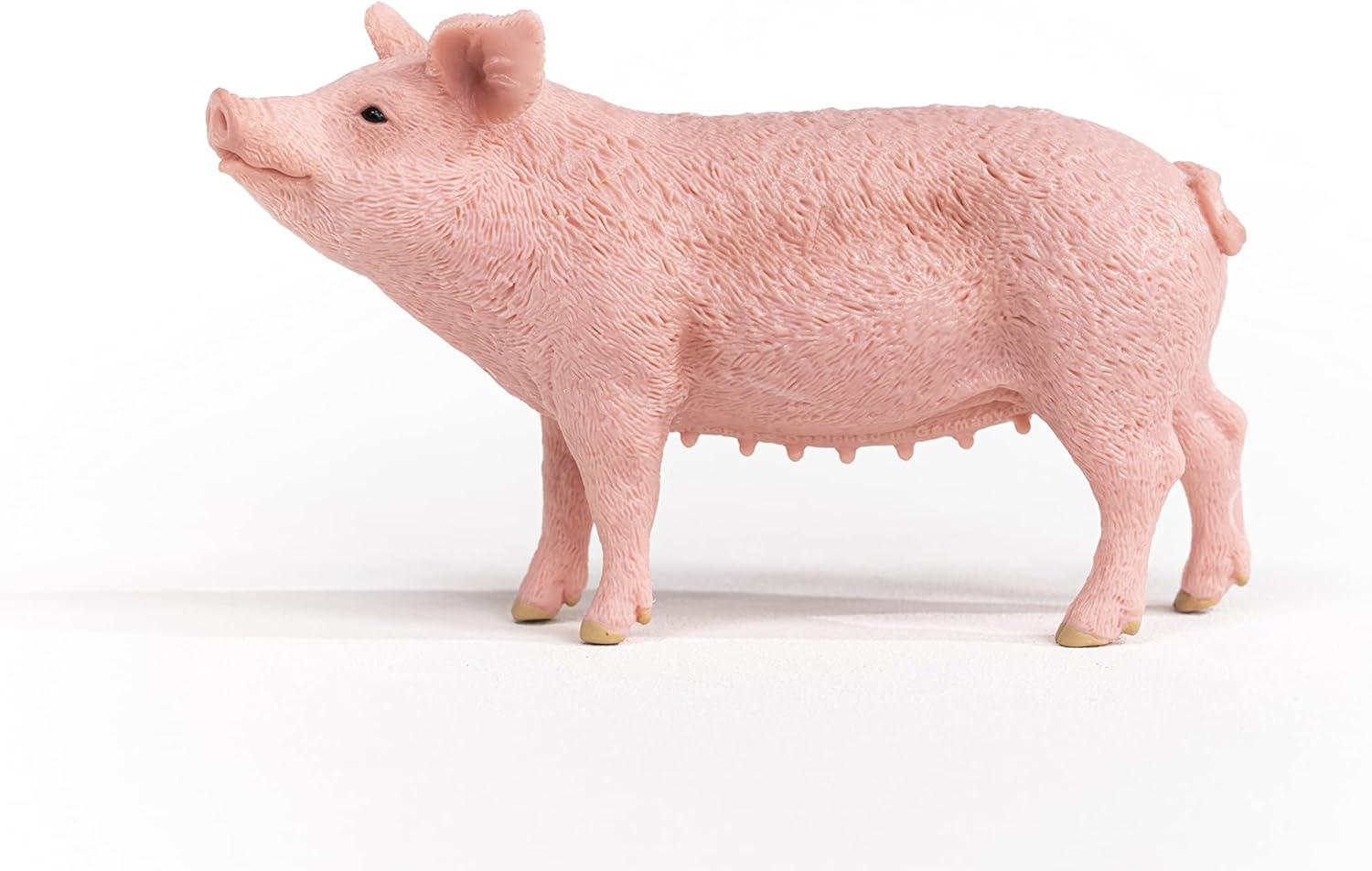 Realistic Pink Farm Animal Pig Toy Figurine