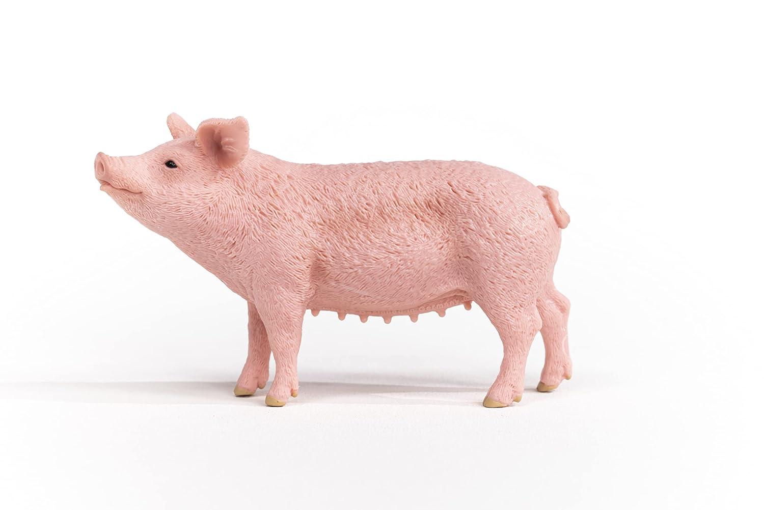 Realistic Pink Farm Animal Pig Toy Figurine