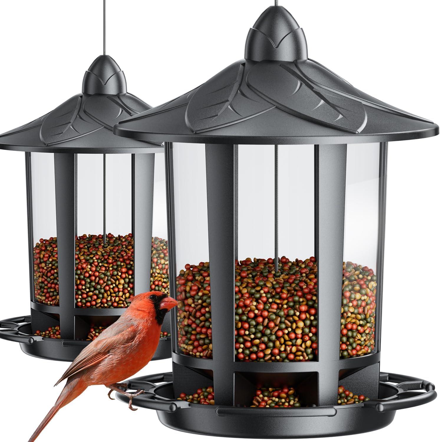Arlmont & Co. 2 Pack Bird Feeders for Outdoor Hanging, Classic Castle Squirrel Proof Bird Feeders, for Goldfinches Chickadees Finches Sparrows