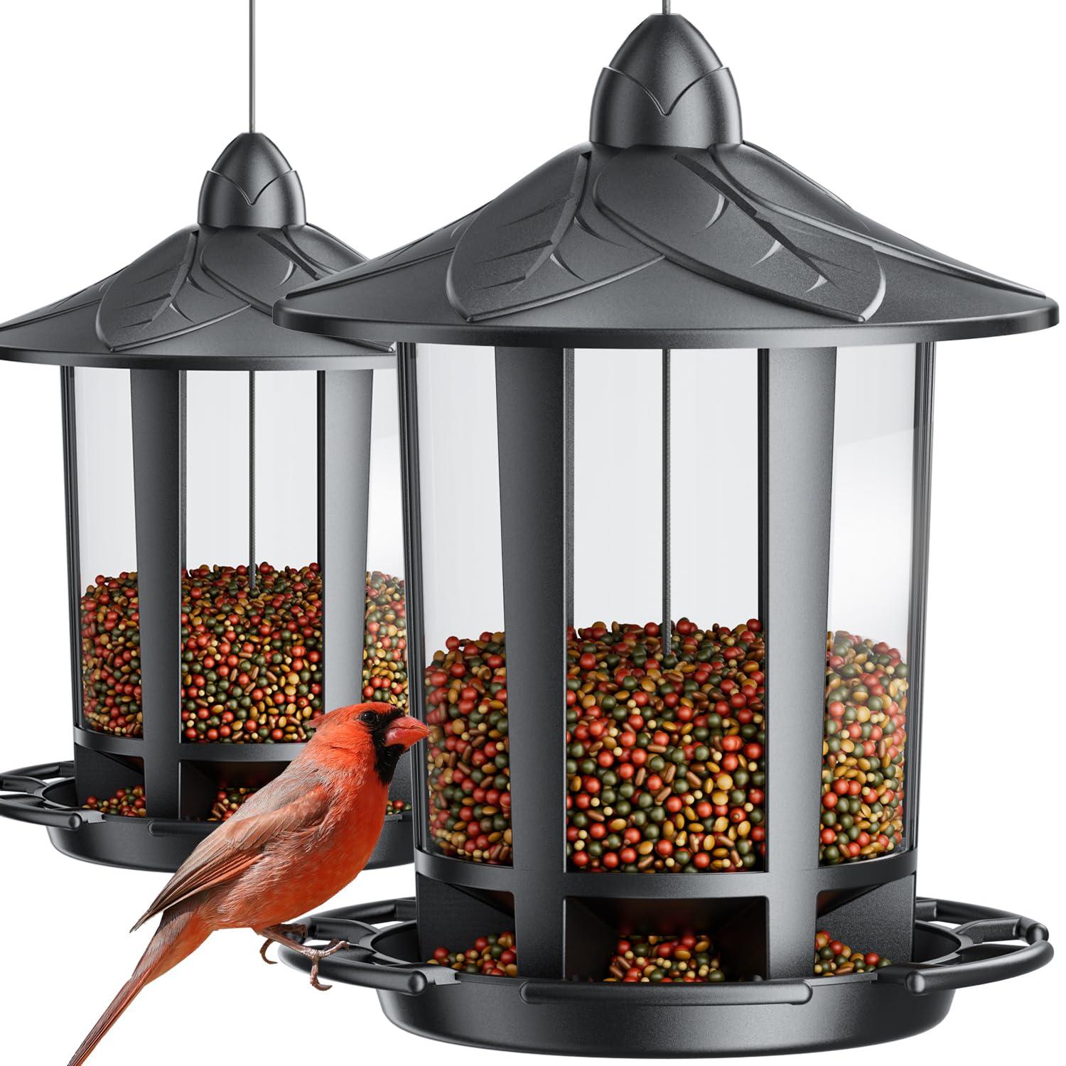 Arlmont & Co. 2 Pack Bird Feeders for Outdoor Hanging, Classic Castle Squirrel Proof Bird Feeders, for Goldfinches Chickadees Finches Sparrows