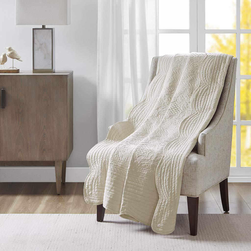 Madison Park Journey Oversized Quilted Throw with Scalloped Edges
