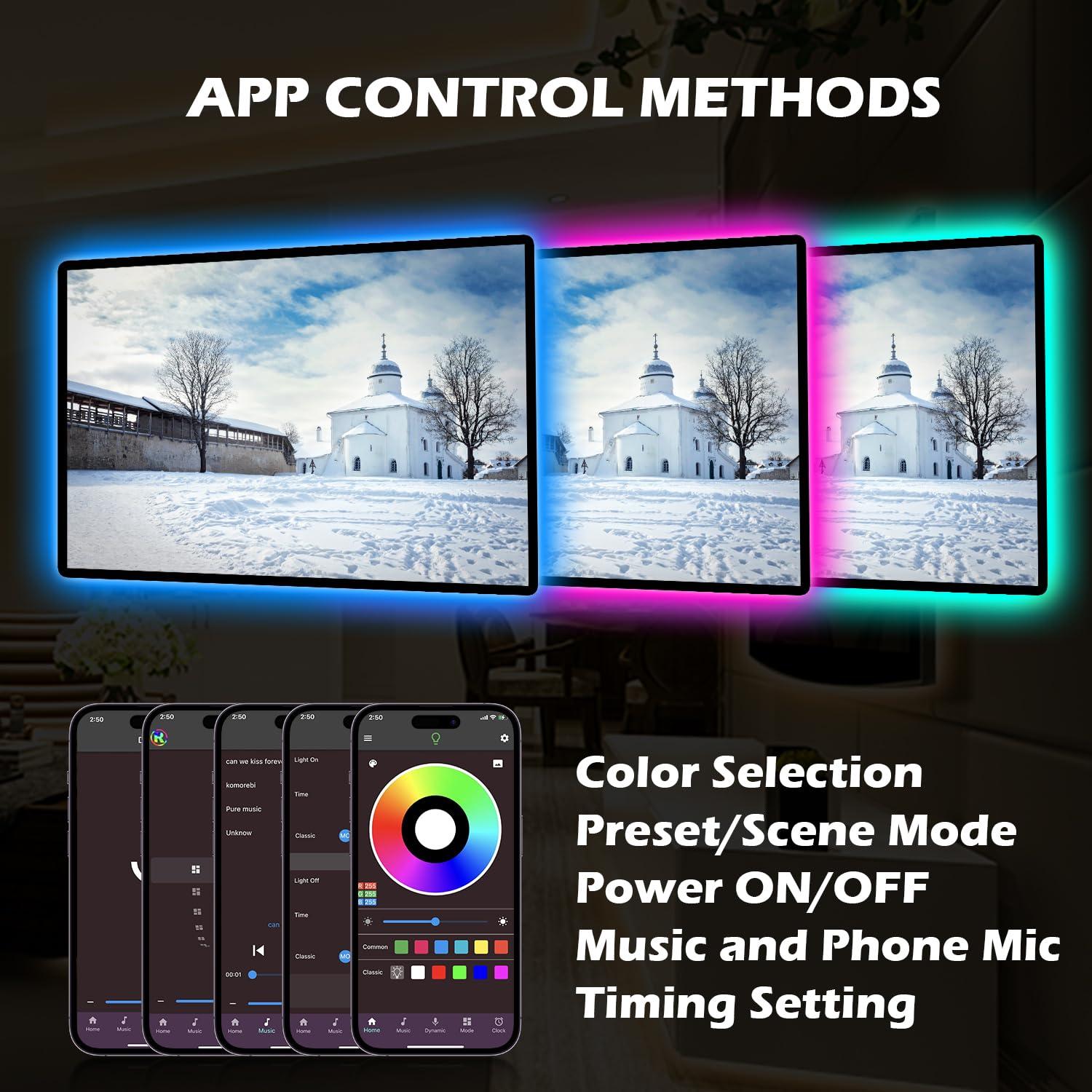 Battery Powered Led Strip Lights 13ft, 2x6.5ft USB/Battery Operated RGB LED Lights Birthday Christmas Gift with Remote for TV Backlight, Bedroom, Camping