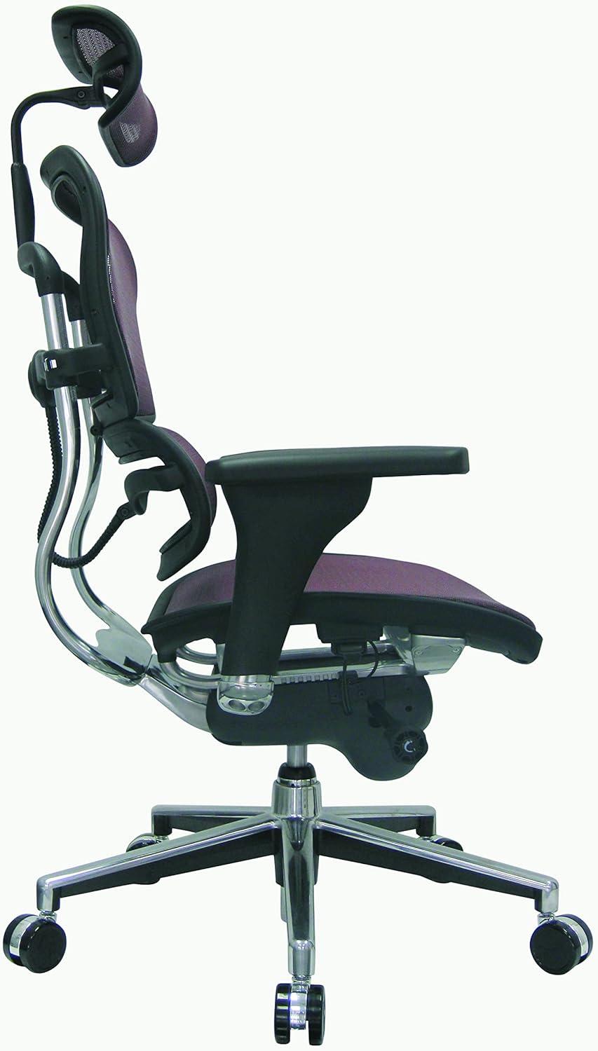 Raynor Eurotech Ergo Human High Back Managers Chair with Headrest and Mesh Plum Red ME7ERG-Red(N)