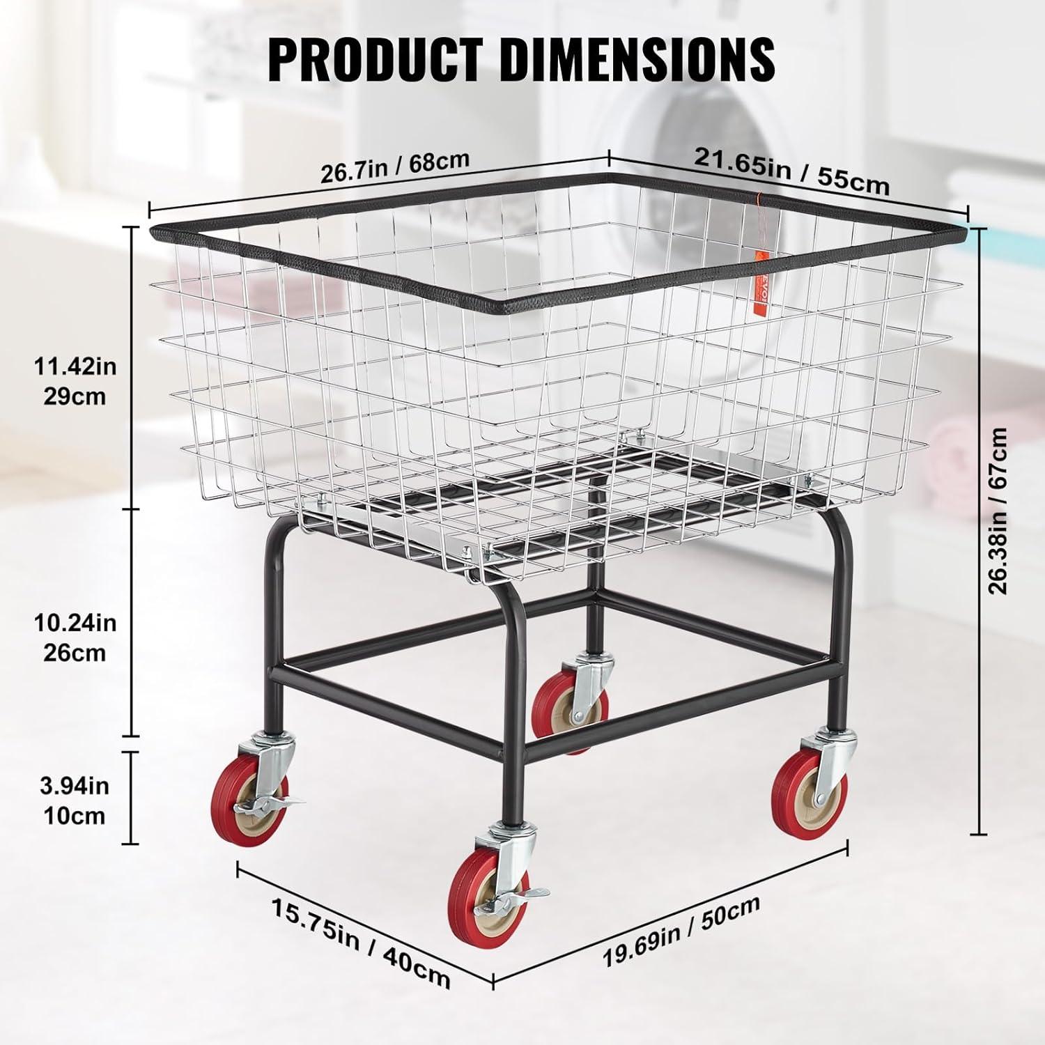 21 x 27 x 27.5 in. Wire Laundry Cart