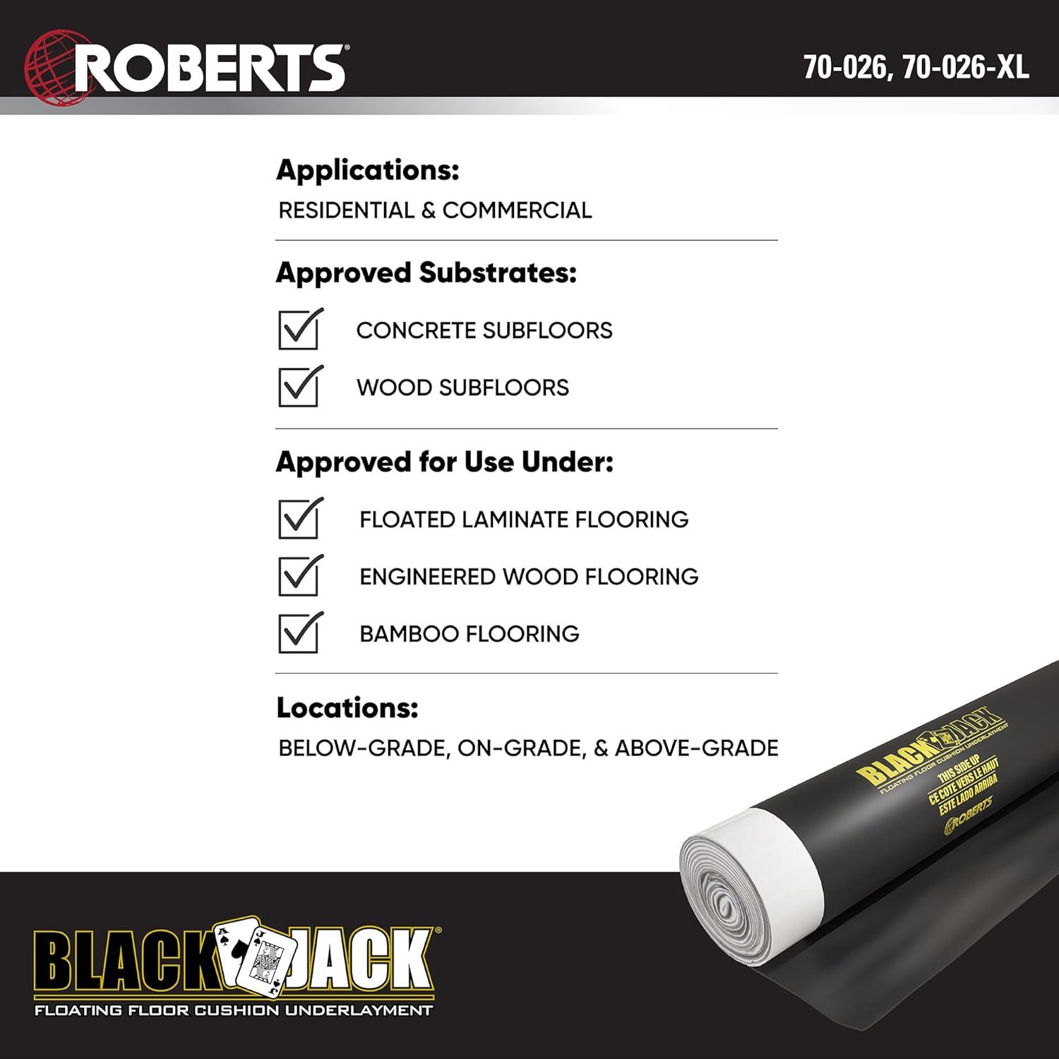 Roberts Black 100 sq. ft. Foam Flooring Underlayment Roll