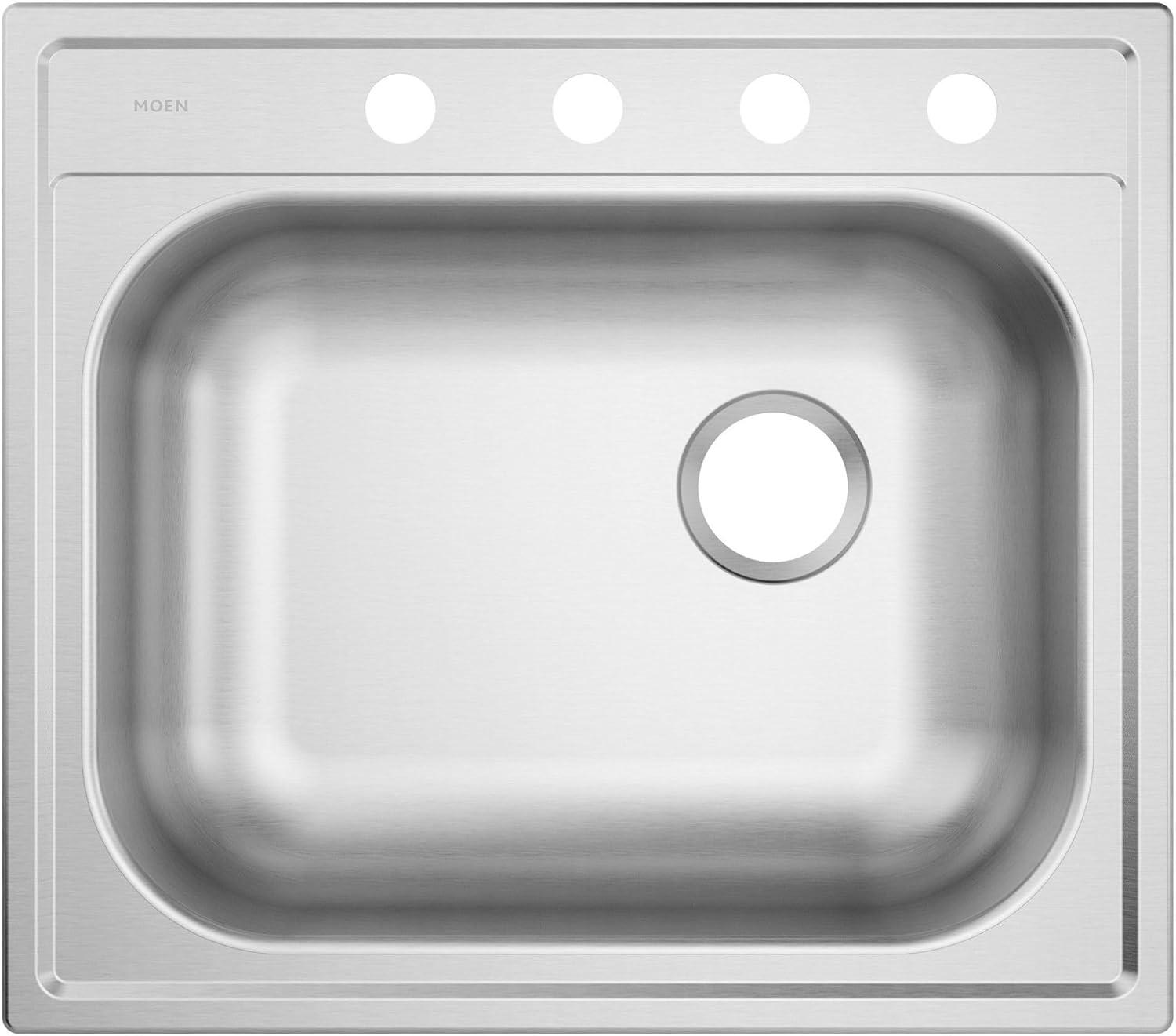 25-Inch Stainless Steel Single Bowl Drop-In Kitchen Sink