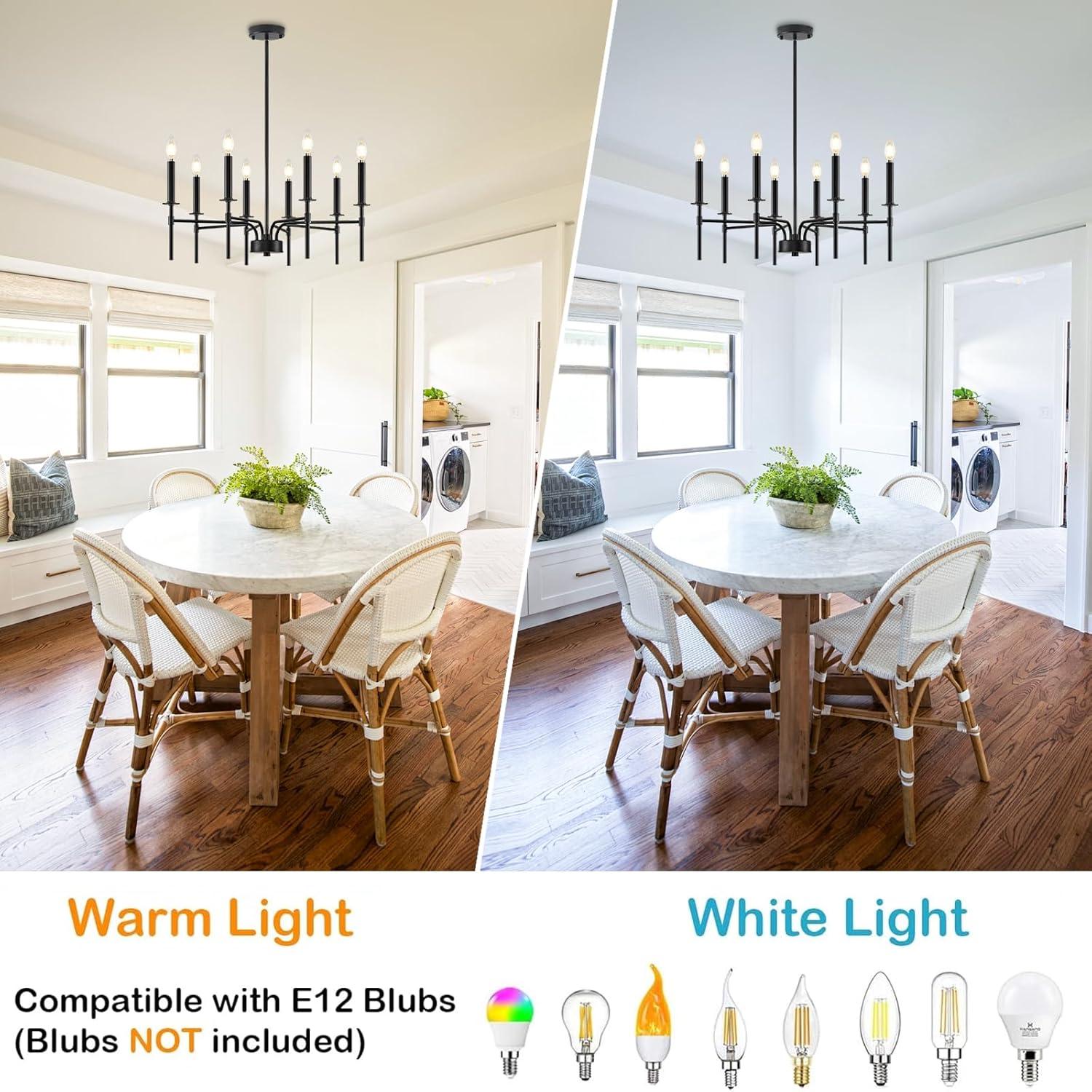 Farmhouse 6 Lights Black Wagon Wheel Chandelier,Modern Vintage Round Pendant Light Fixture for Dining Room,Living Room, Entryway Foyer Kitchen Island, E26