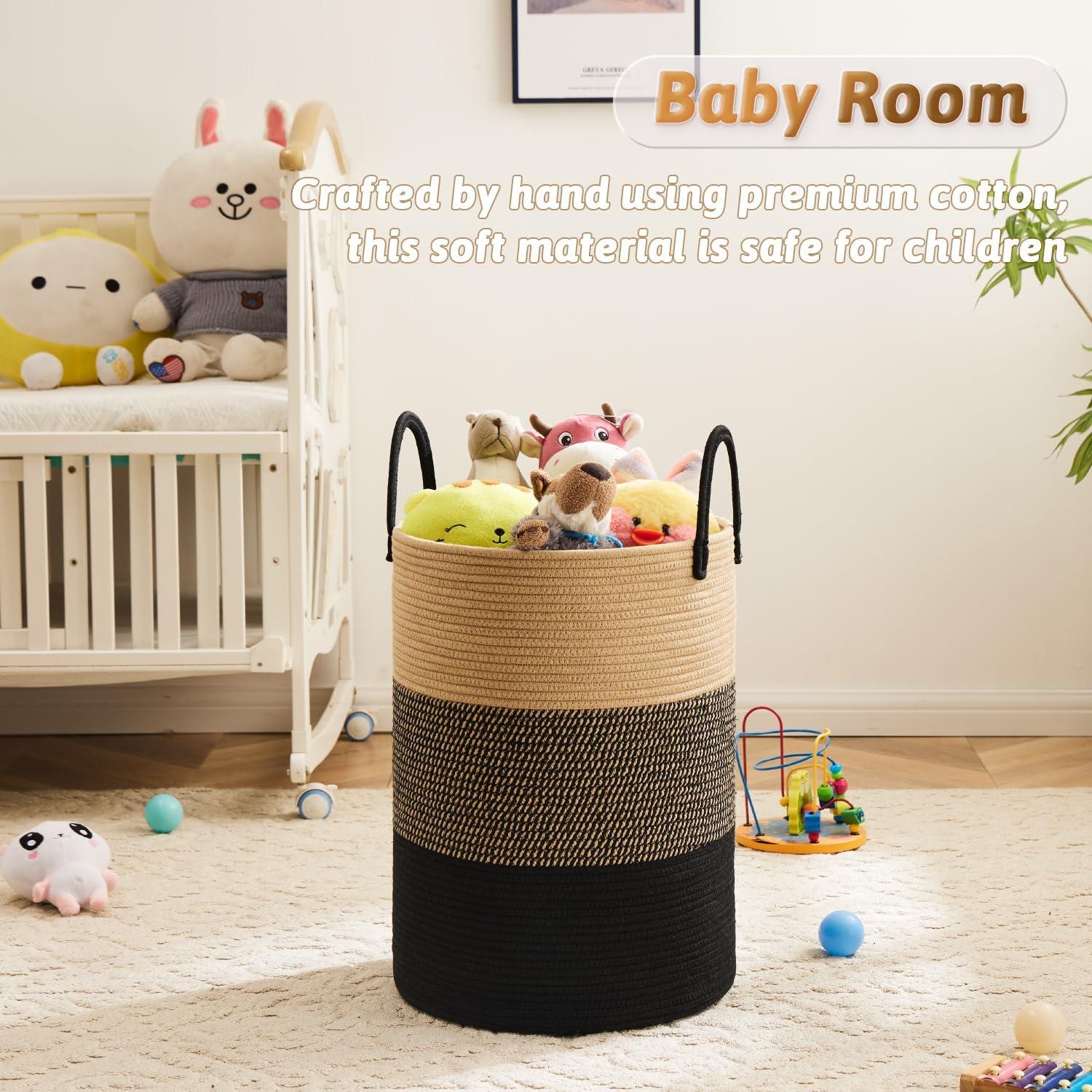 Beachcrest Home™ 60L Cotton Rope Woven Laundry Basket, Multifunctional Storage Sorter For Dirty Clothes In Bathroom And Living Room