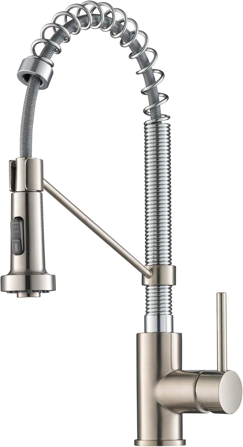 Commercial Style Stainless Steel Pull-Down Kitchen Faucet with Spray