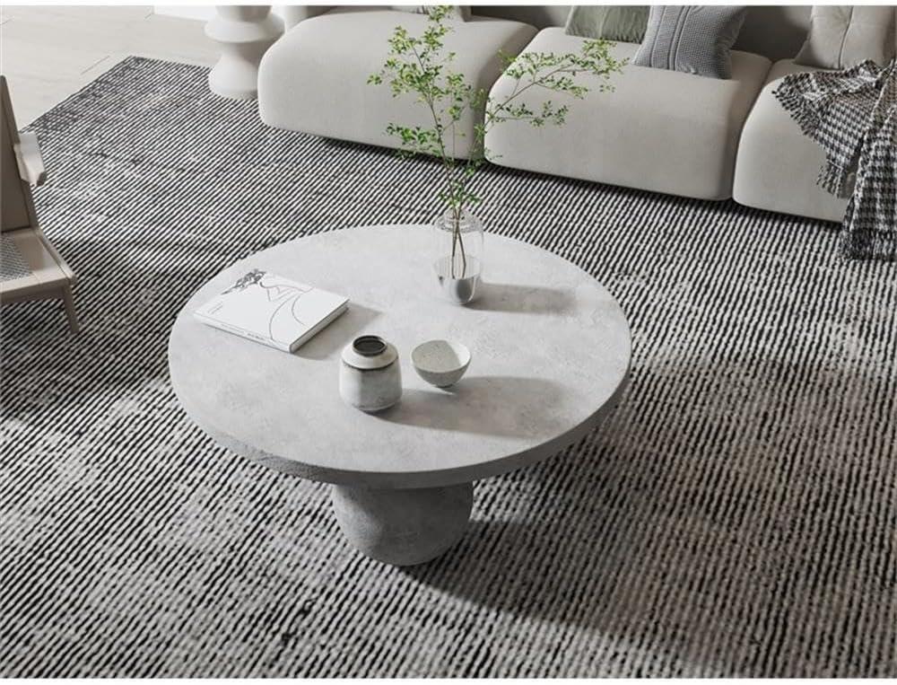 Dani Round Coffee Table Medium In Light Grey Concrete
