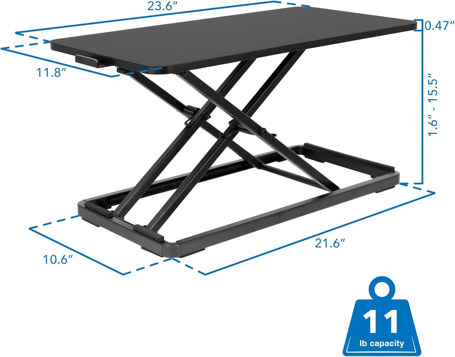 Mount-It! Adjustable Height Standing Keyboard Tray for Desktop, Ergonomic Sit Stand, Ergonomic Lifter for Keyboard and Laptops 23.6 x 11.8 Inch