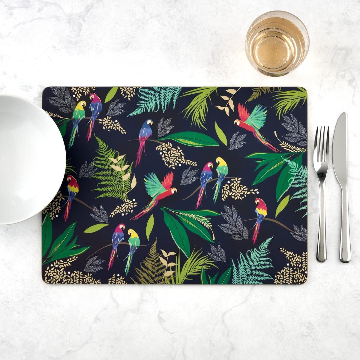 Sara Miller London for Pimpernel Parrot Placemats Set of 4 - 15.7 x 11.7 Inch