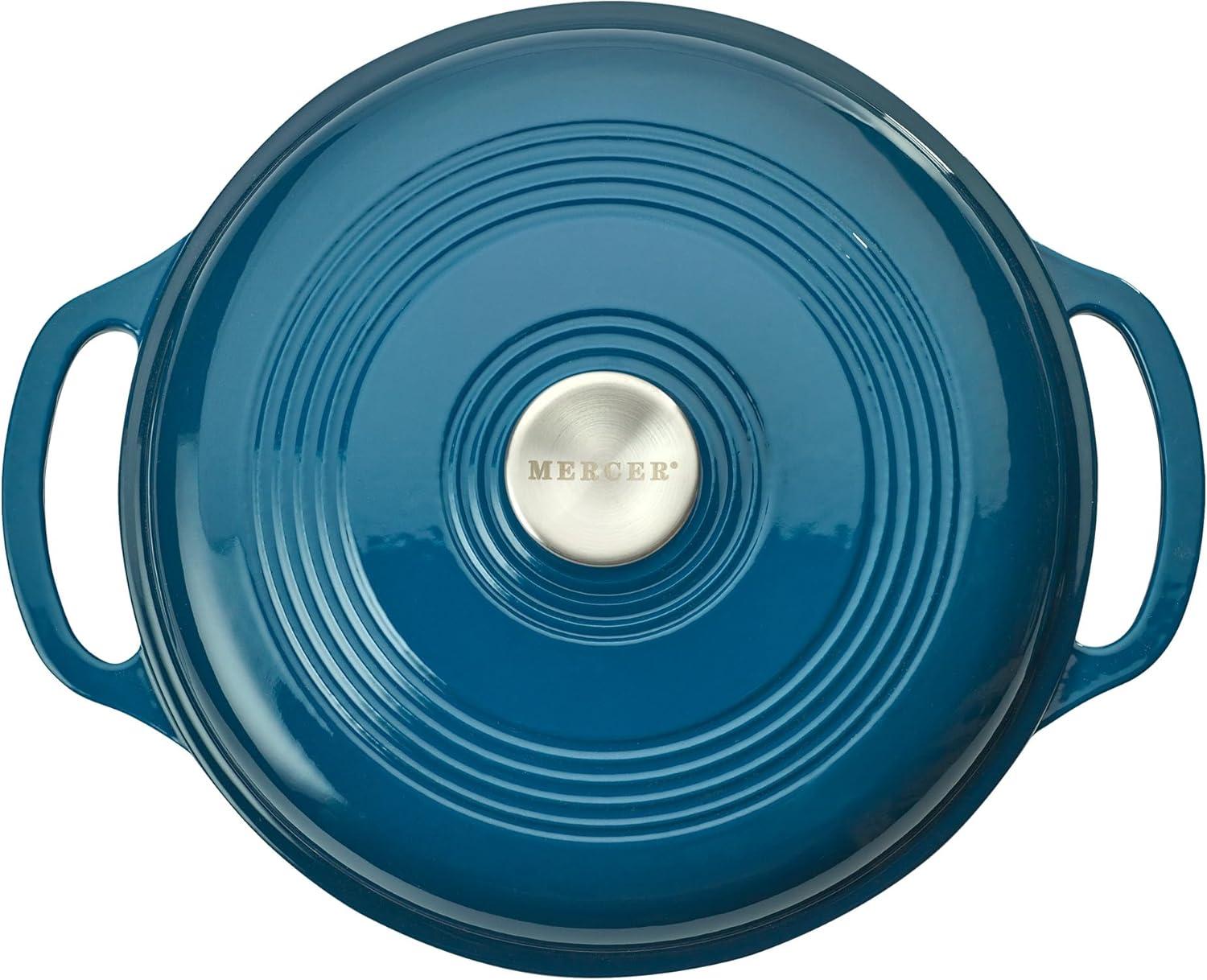 Turquoise Enameled Cast Iron 6-Quart Round Dutch Oven