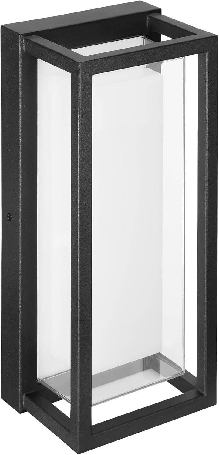 Maxxima LED Outdoor Wall Light, Black, Modern Porch Light, 1800 Lumens, 5 CCT 2700K-5000K