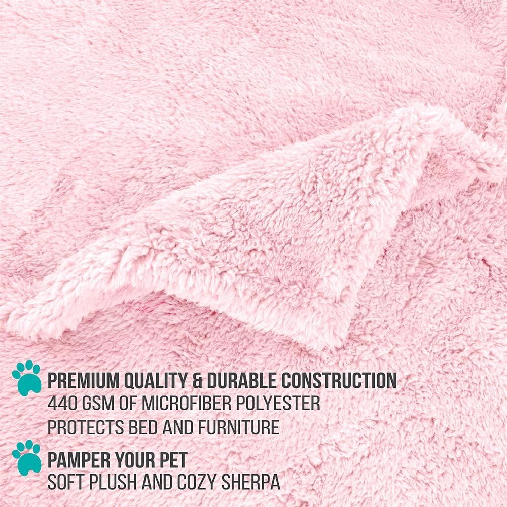 PetAmi Fluffy Waterproof Dog Blanket For Pet Cat Puppy, Soft Faux Shearling Throw Couch Cover, Plush Washable Reversible