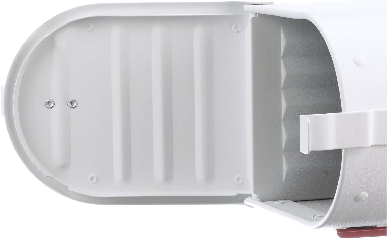 Architectural Mailboxes Admiral™ Rust-Proof Aluminum Metal Post Mounted Mail Box for Outside, White, Medium Curbside Mailbox, USPS Approved for Residential Delivery