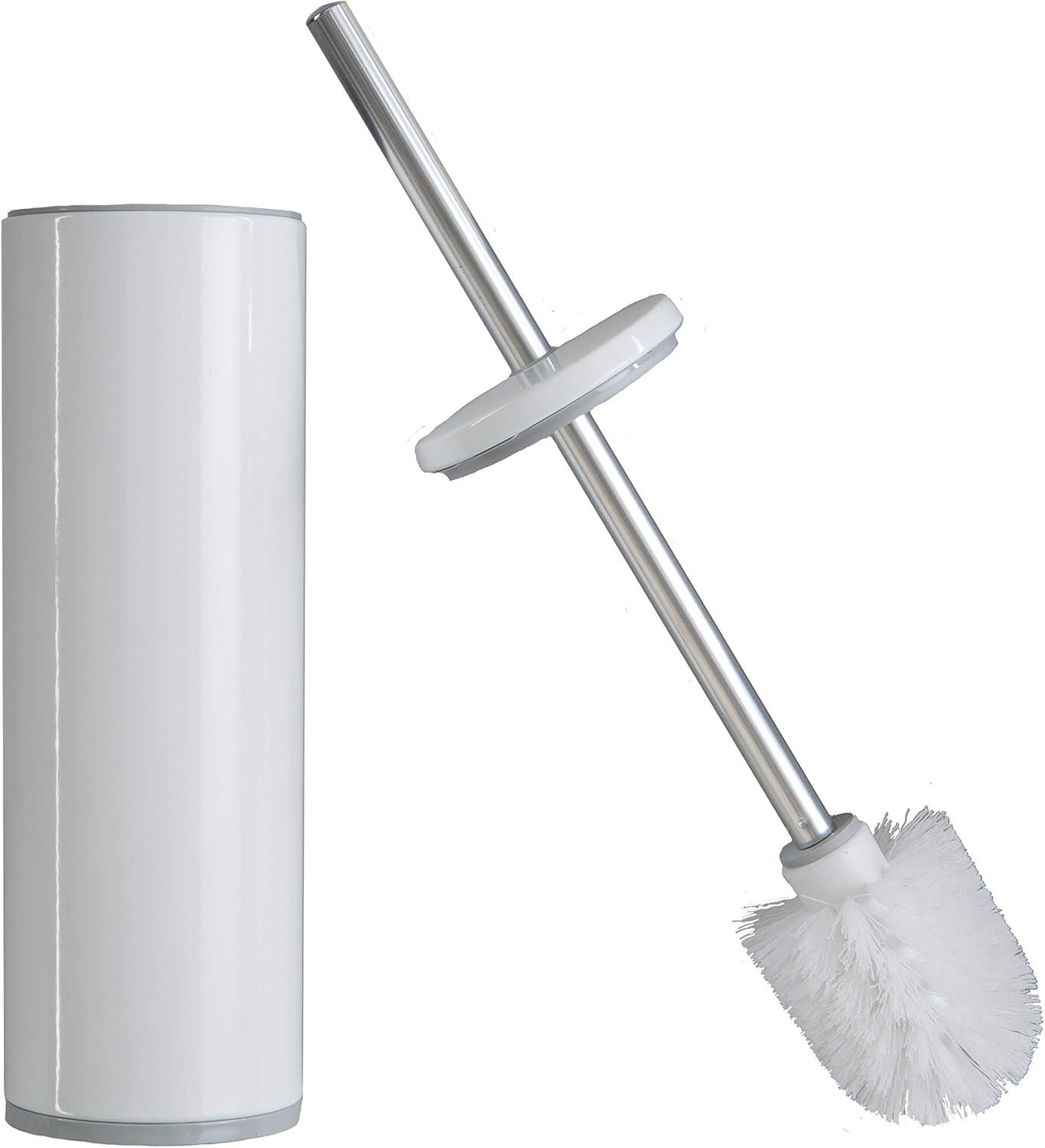 White Stainless Steel Toilet Brush with Removable Liner