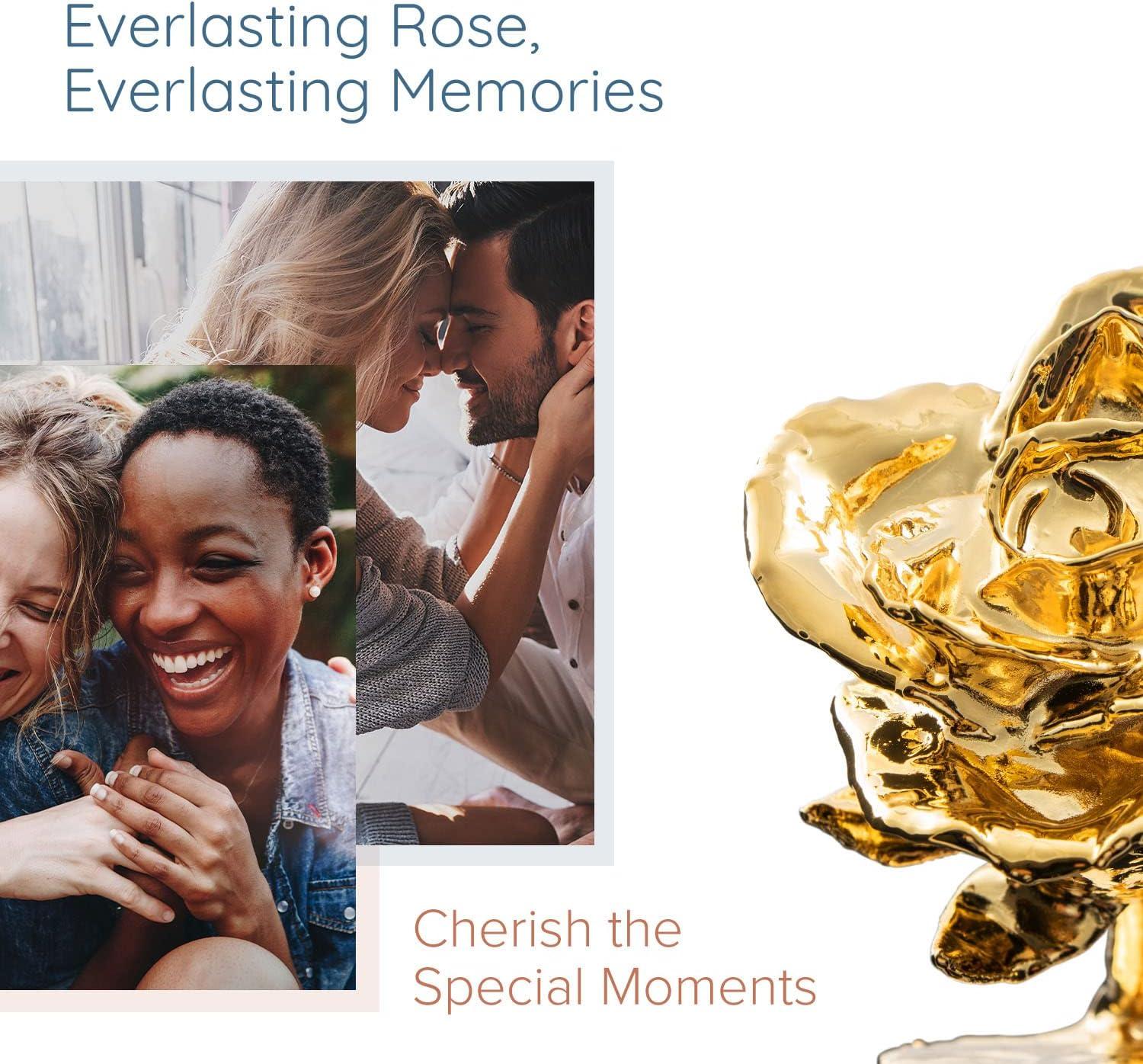 24K Gold Dipped Rose, Unique & Everlasting Real Hand Dipped in 24K Gold Rose, 11” to 12”