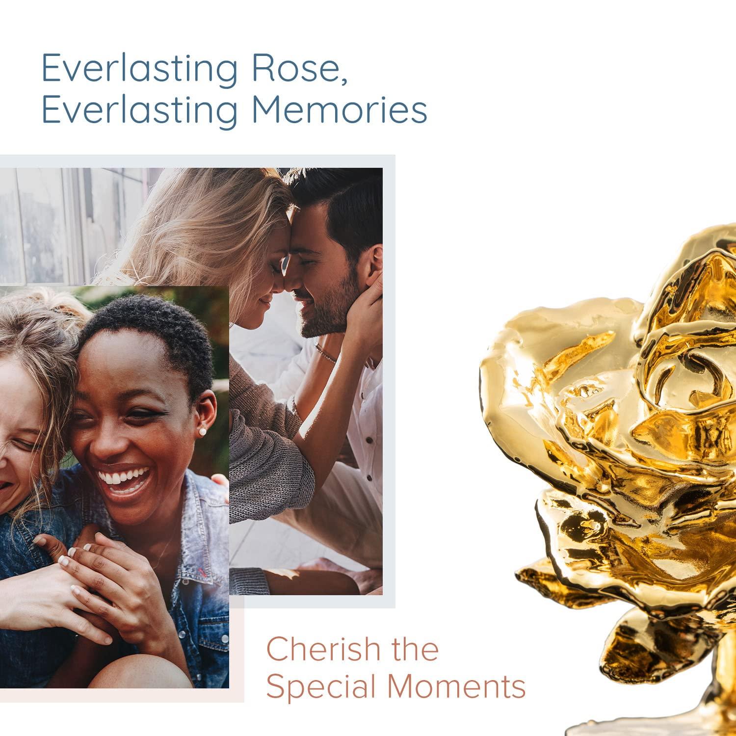 24K Gold Dipped Rose, Unique & Everlasting Real Hand Dipped in 24K Gold Rose, 11” to 12”