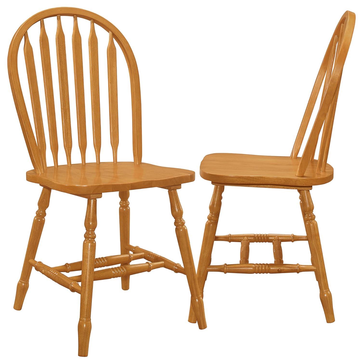 Besthom Solid Wood Windsor Arrowback Dining Chairs (Set of 2)
