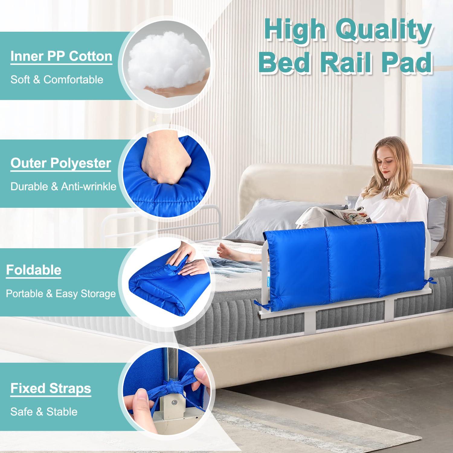 Bed Rail Covers for Hospital Bed Elderly Adults Bumper Seniors Guard Rail Bumpers Pads Bed Protector Side Padded Cover Bed Rail Padding Rails Not Included, Padded Cover Only (32x12inch, 2 PCS)