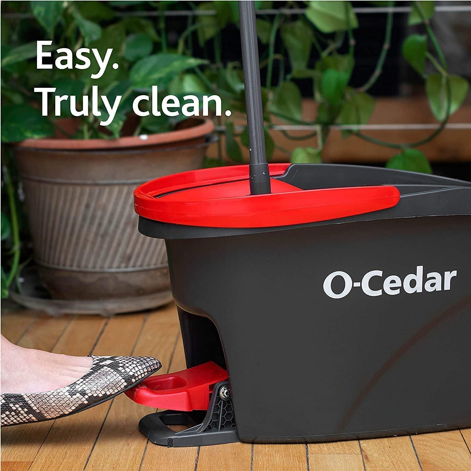 EasyWring Microfiber Spin Mop And Bucket Floor Cleaning System With 2 Extra Power Refills