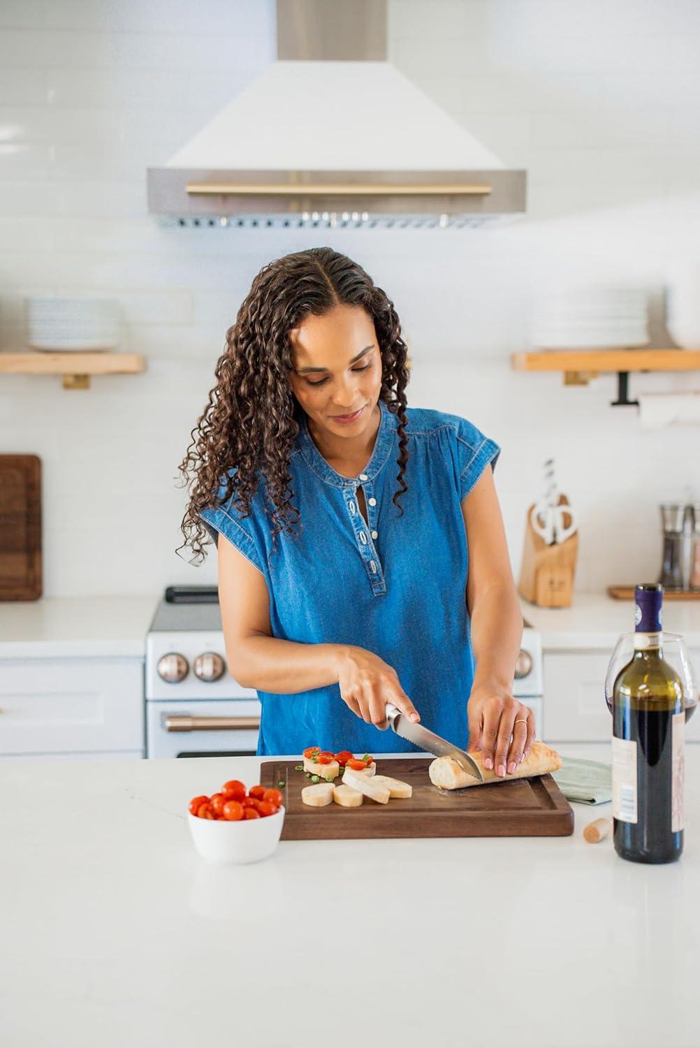 Rossie Home Black Walnut Reversible Cutting Board with Juice Grooves, 14" x 11" x 1"