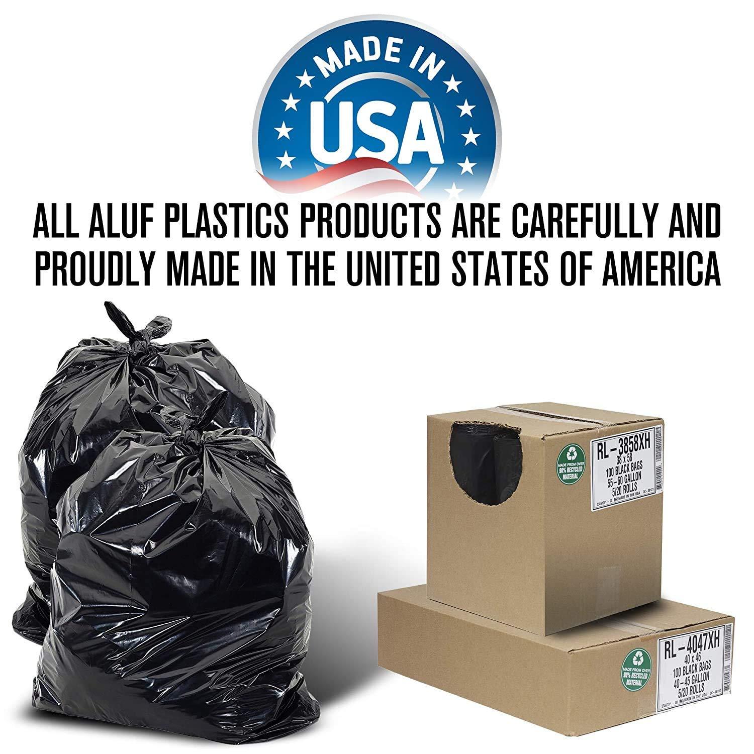 45 Gal. 2 Mil (eq) Black Trash Bags 40 in. x 46 in. Pack of 50 for Janitorial, Industrial and Hospitality