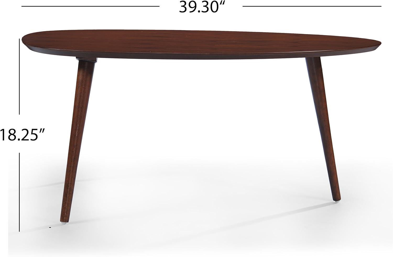 GDF Studio Cilla Mid Century Modern Wood Tripod Coffee Table, Walnut