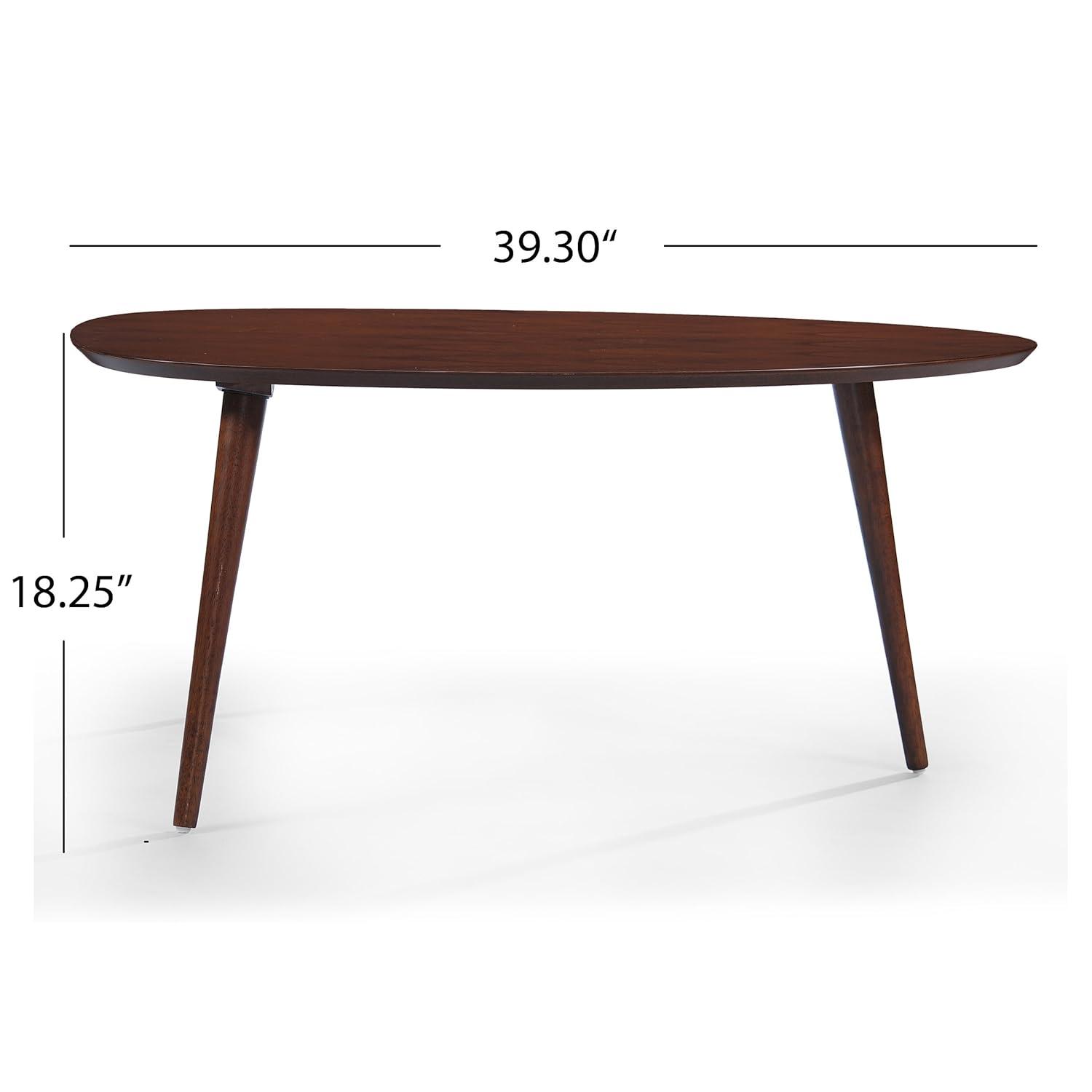GDF Studio Cilla Mid Century Modern Wood Tripod Coffee Table, Walnut