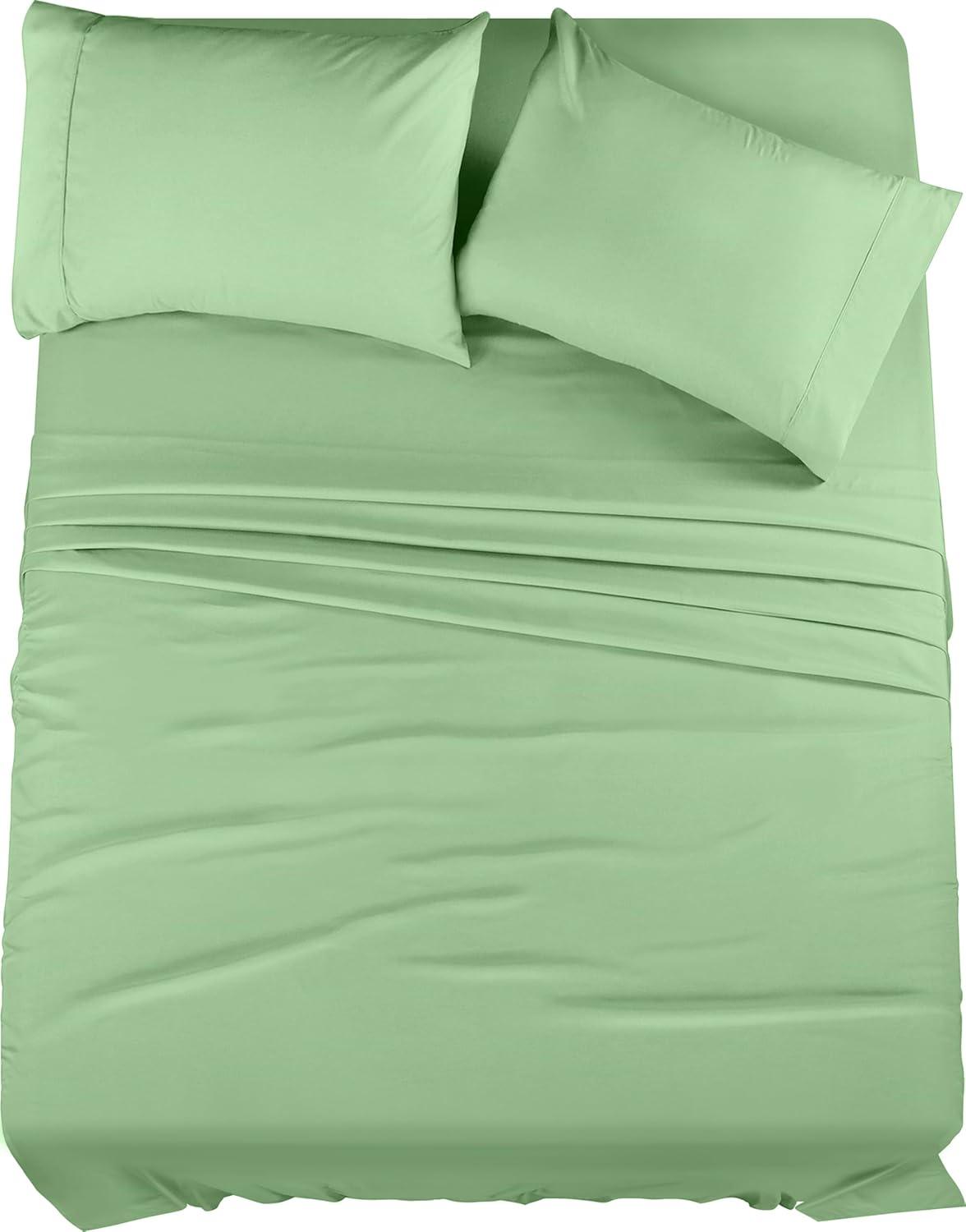Utopia Bedding Queen Sheet Set – 4 Piece Bed Sheets for Queen Size Bed, Soft and Breathable Microfiber, Includes 1 Fitted Sheet, 1 Flat Sheet and 2 Pillowcases (Sage)