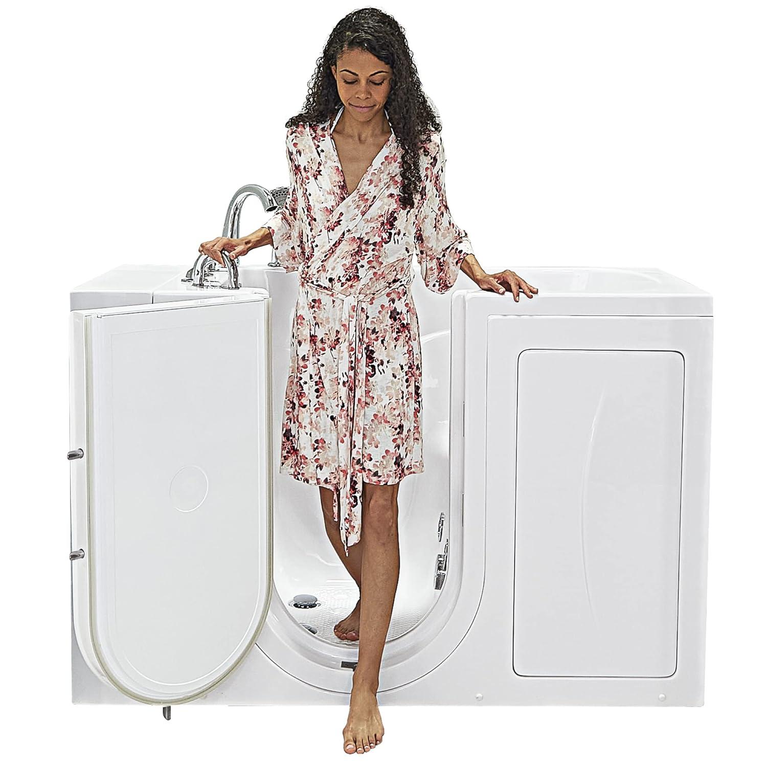 Monaco 32"x52" Acrylic Hydro Massage Walk-In Bathtub, 5 Piece Fast Fill Faucet, 2" Dual Drain