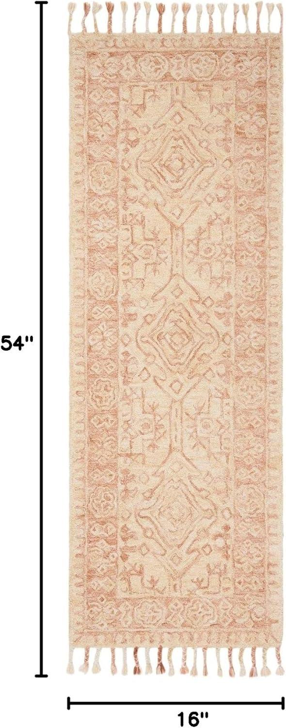 Aspen W/ Tassels APN225 Hand Tufted Indoor Area Rug - Ivory/Blush - 9'x12' - Safavieh