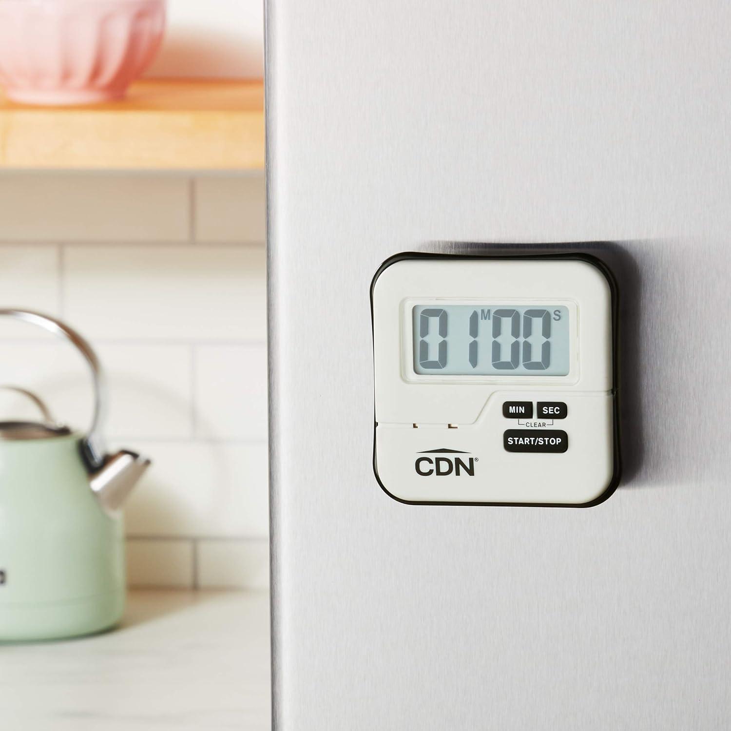 CDN White ABS Plastic Waterproof Digital Timer - 3"L x 3"W