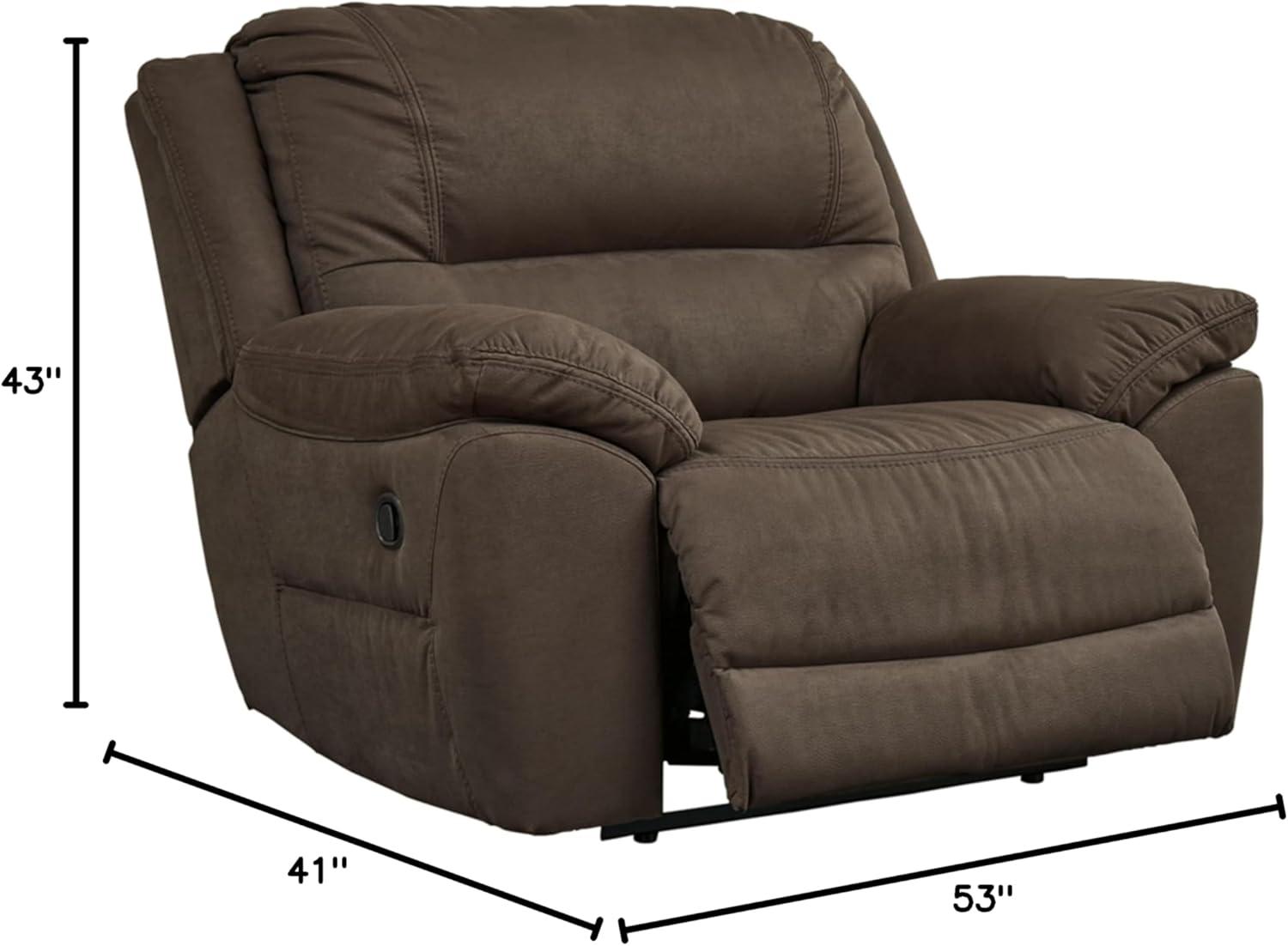 Ashley Furniture Next-Gen Gaucho Zero Wall Faux Leather Recliner in Brown